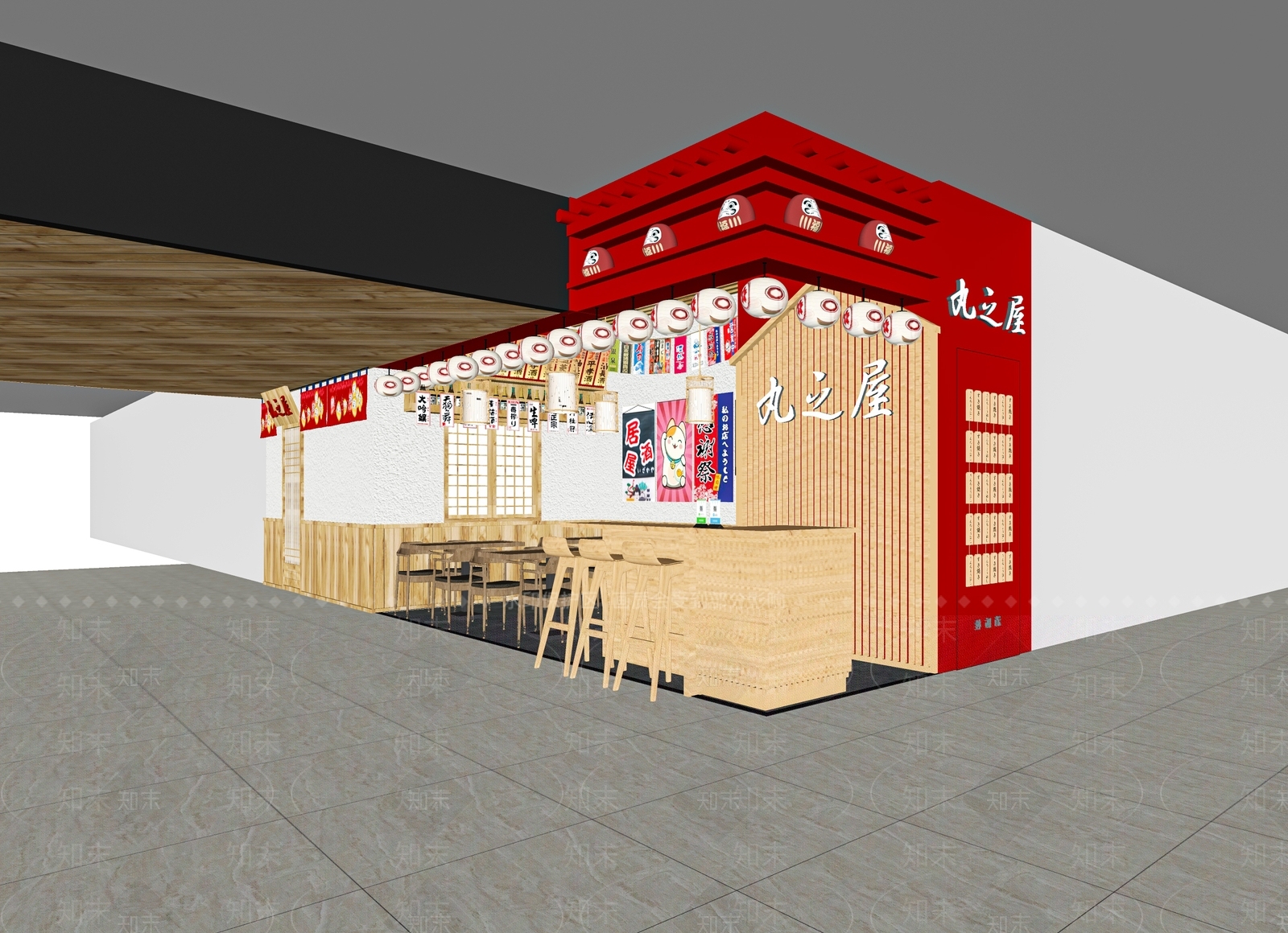 日式料理店SU模型下载【ID:1121588402】