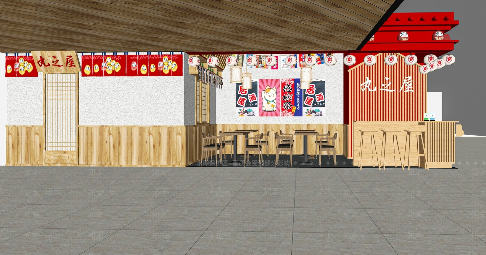 日式料理店SU模型下载【ID:1121588402】
