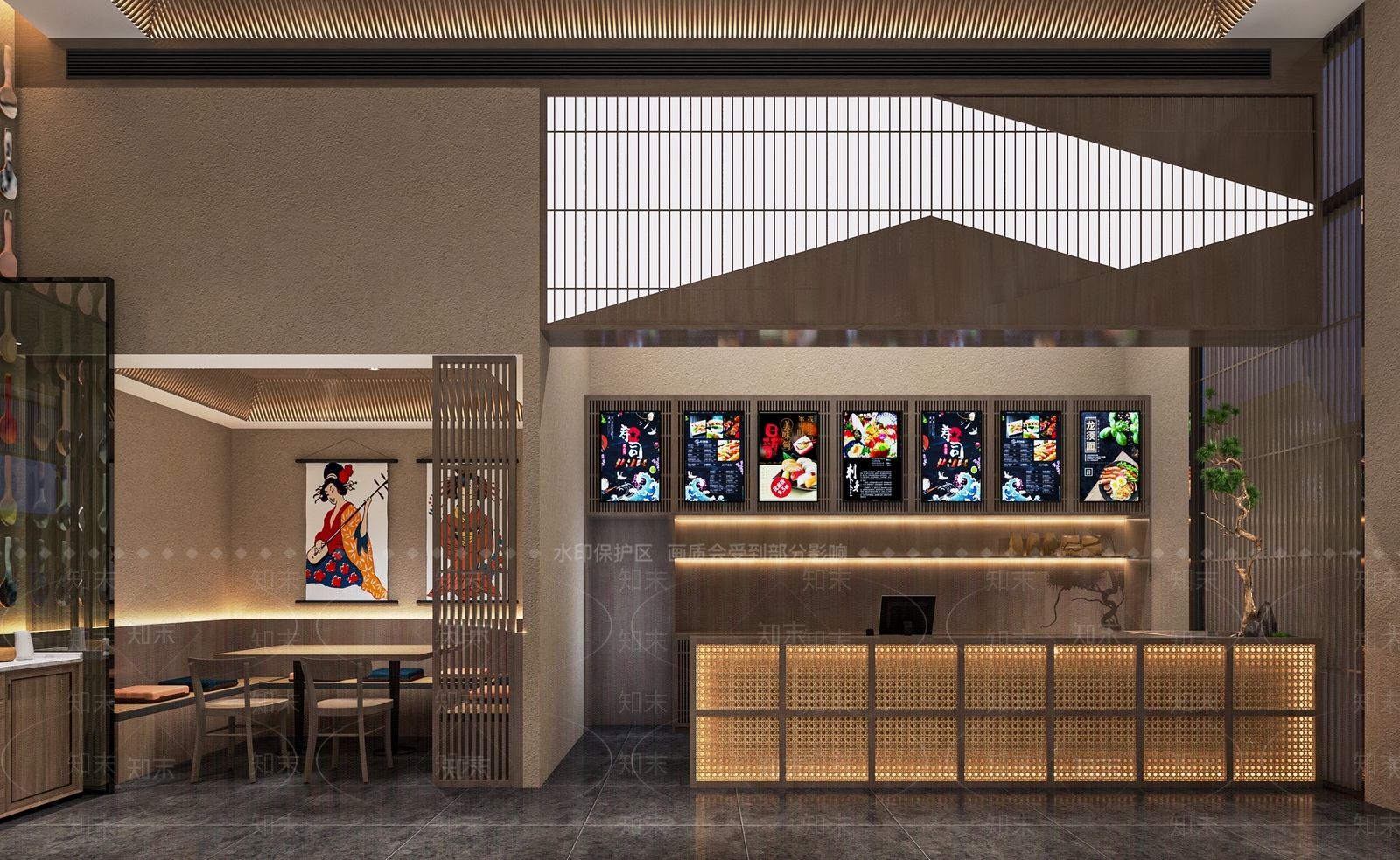 日式料理店SU模型下载【ID:1121589353】
