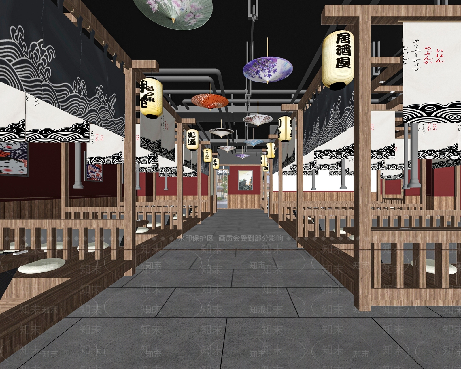 日式料理店SU模型下载【ID:1121595831】