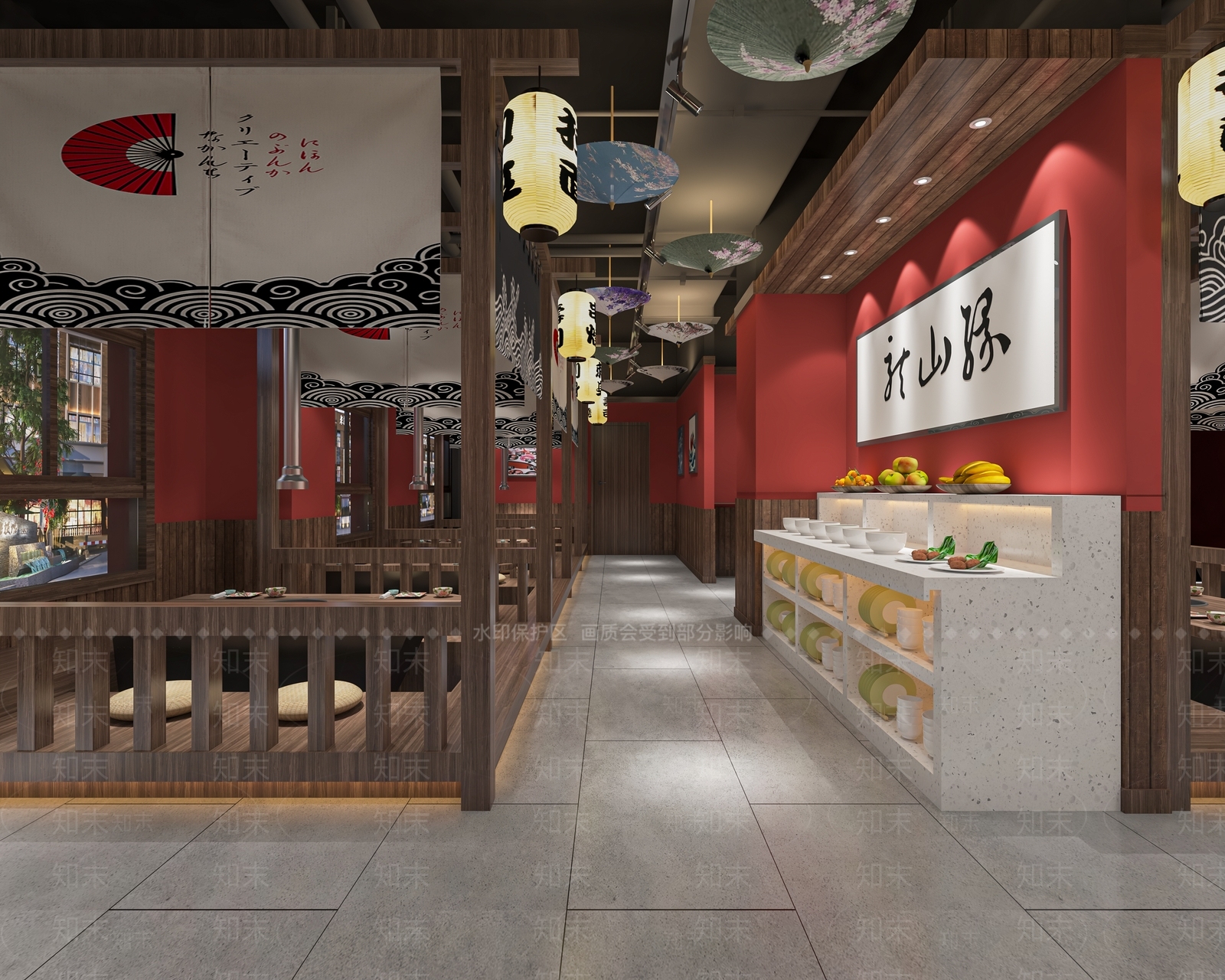 日式料理店SU模型下载【ID:1121595831】