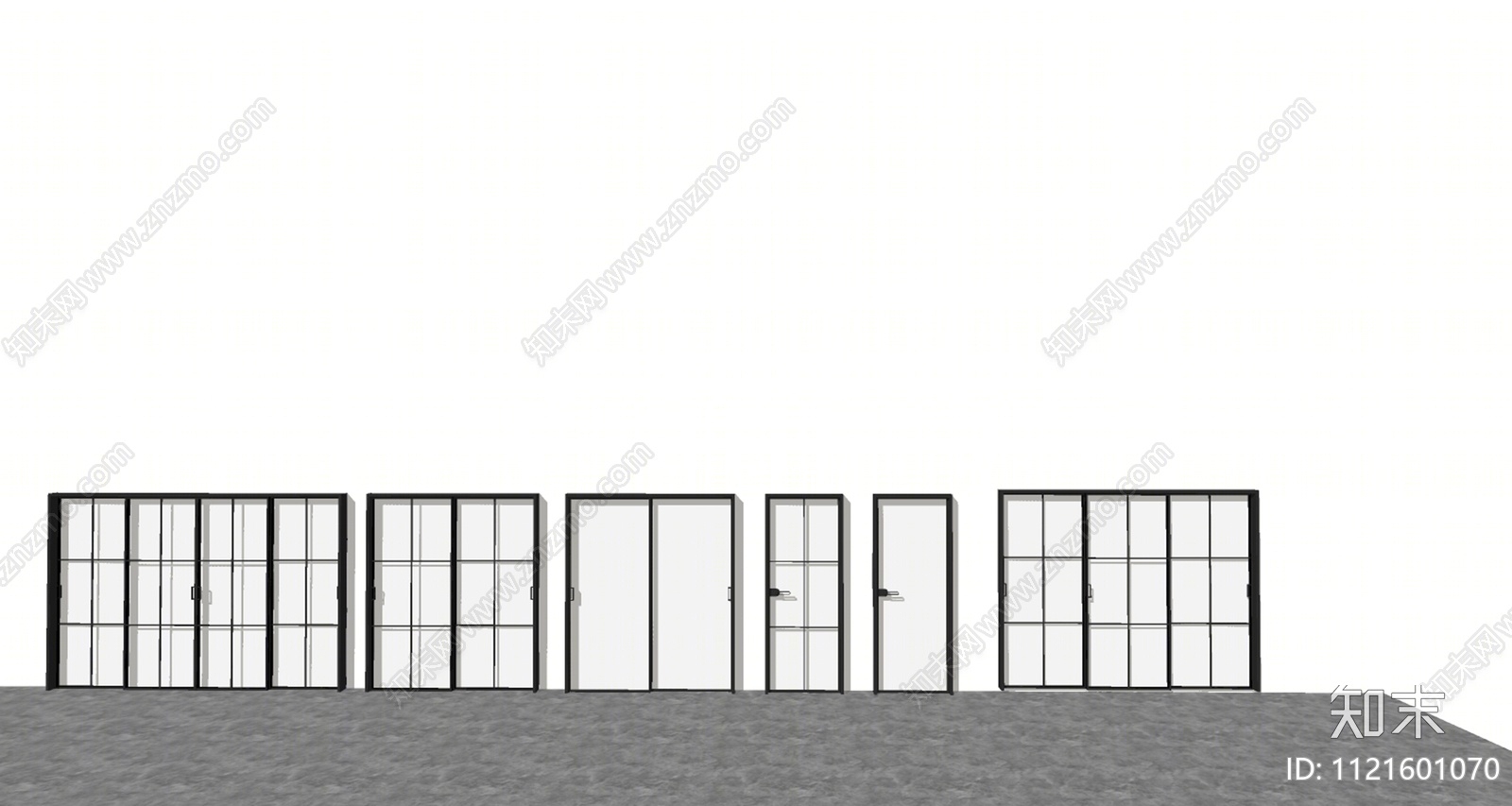 现代推拉门SU模型下载【ID:1121601070】