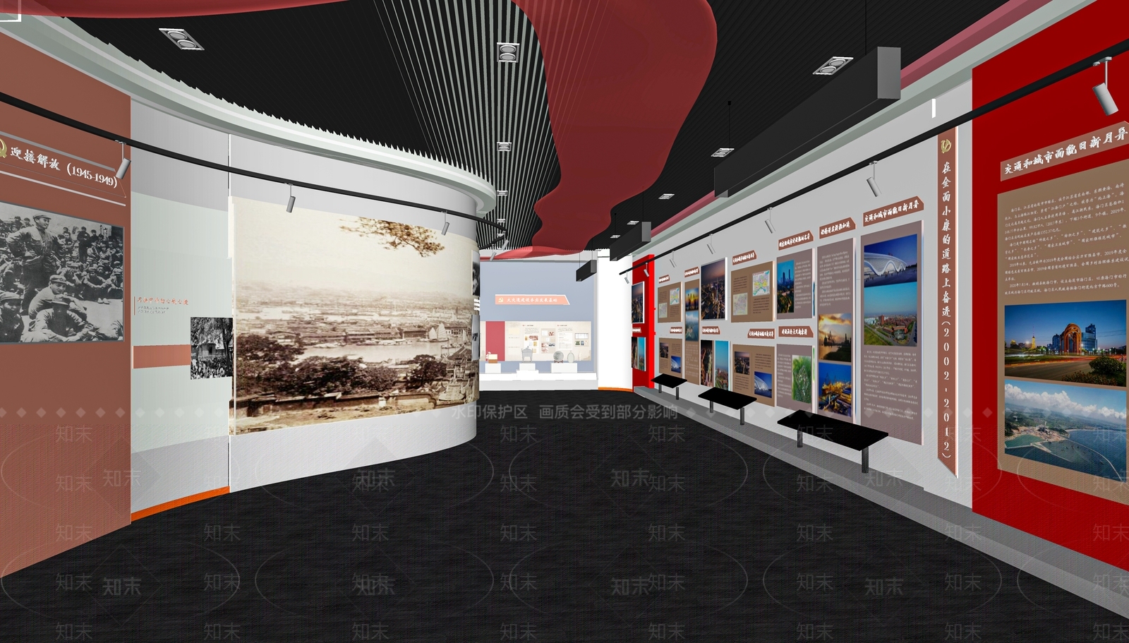 现代党建展厅SU模型下载【ID:1121602672】