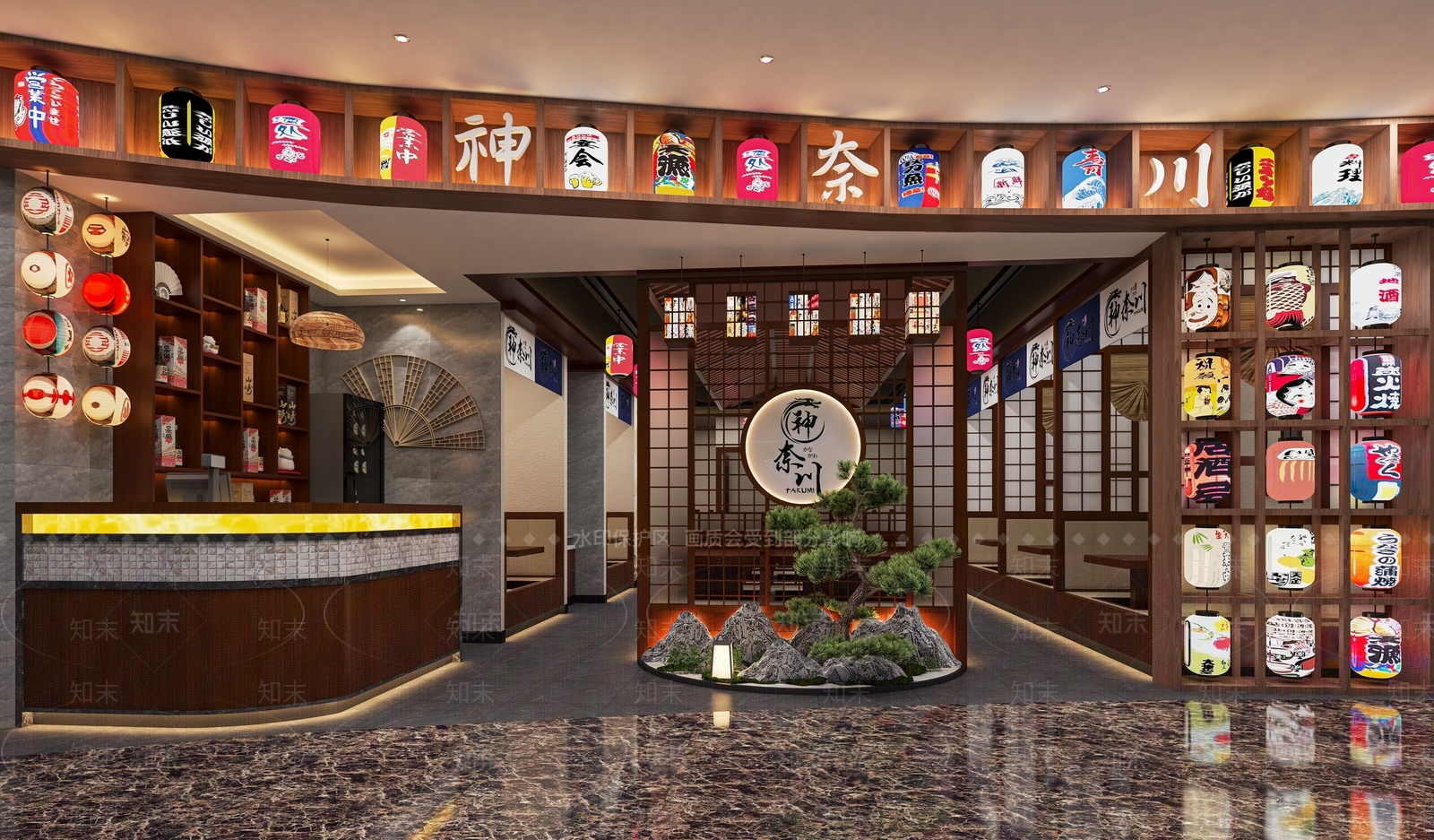 日式料理店SU模型下载【ID:1121603486】