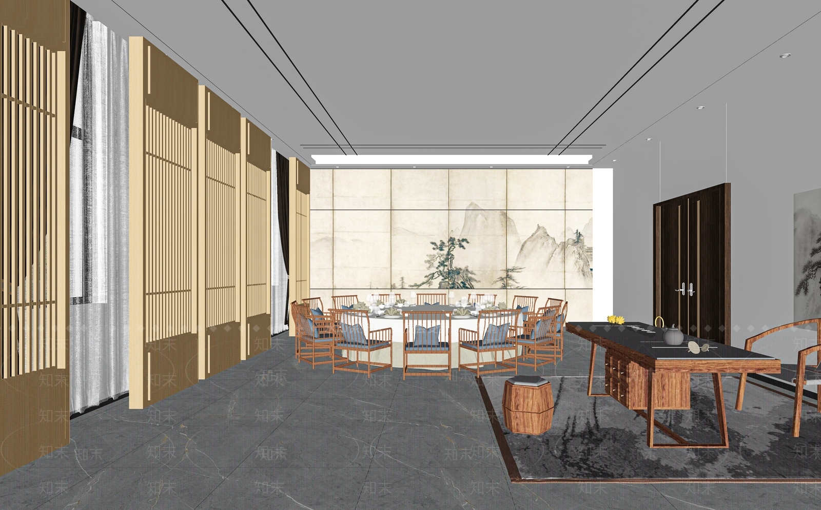 日式料理店SU模型下载【ID:1121603488】