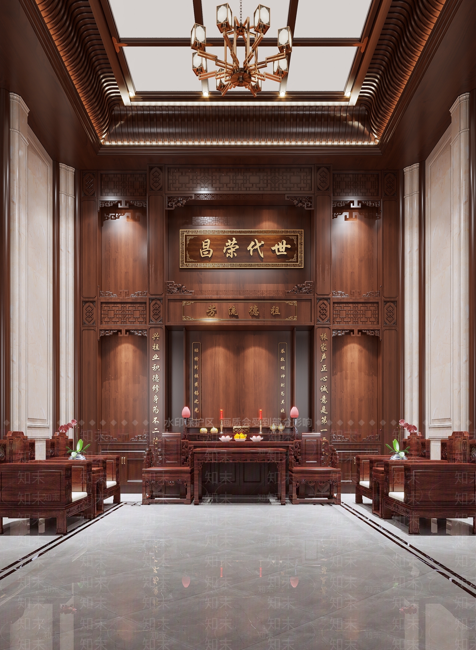 中式祠堂3D模型下载【ID:1121613264】