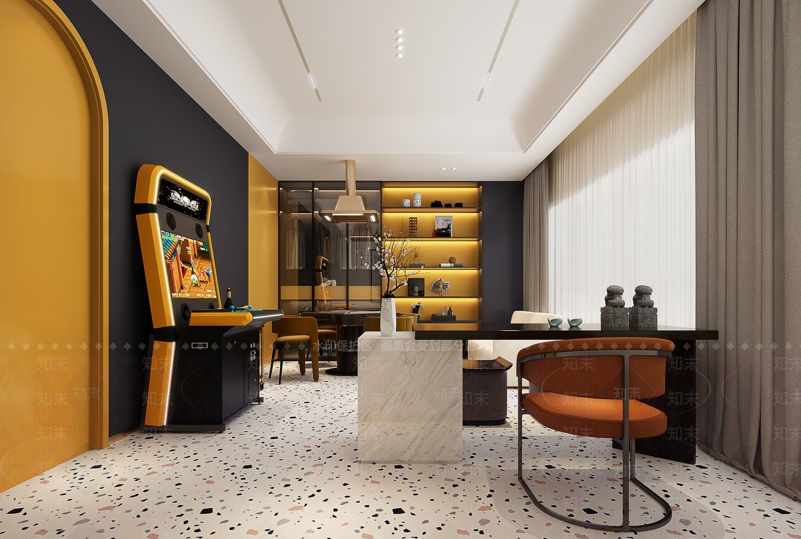 现代棋牌室3D模型下载【ID:1121615343】