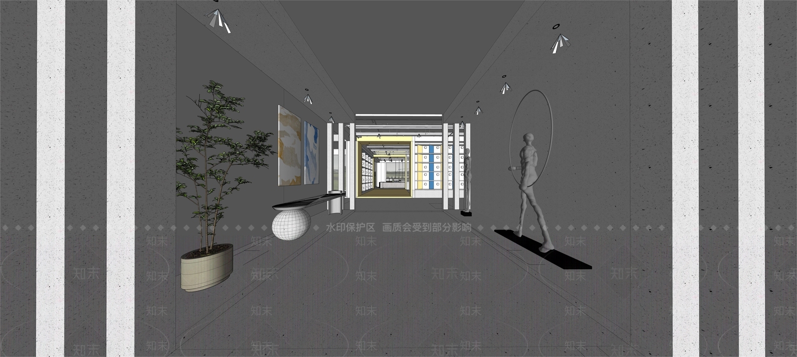 侘寂走廊SU模型下载【ID:1126959748】
