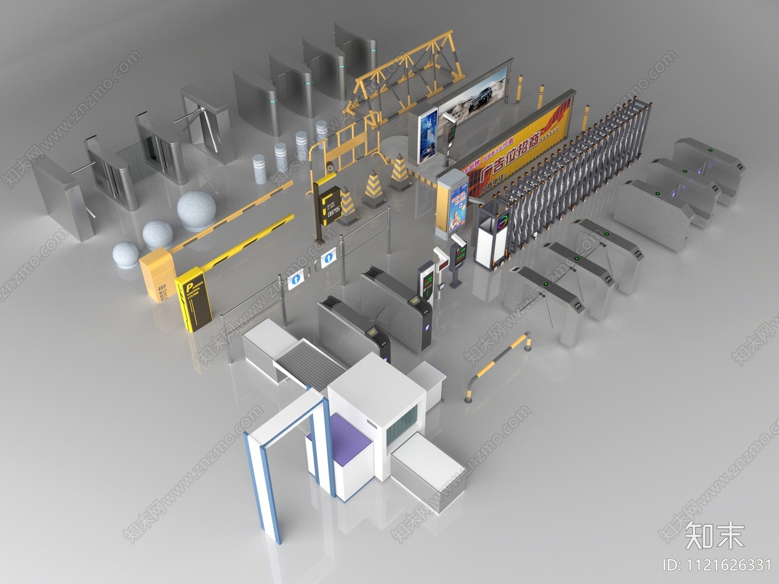闸机3D模型下载【ID:1121626331】