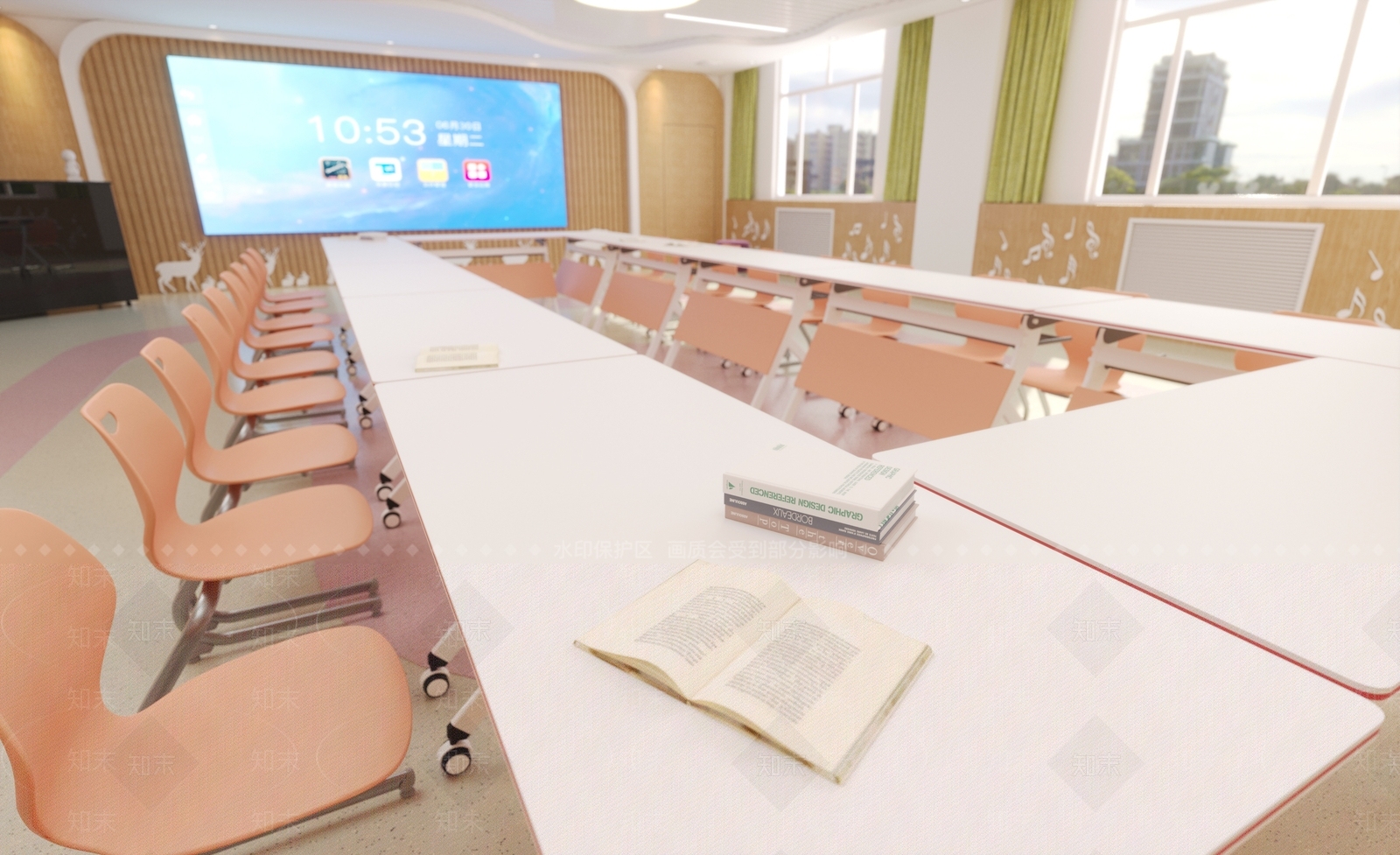 现代幼儿园教室3D模型下载【ID:1121627238】