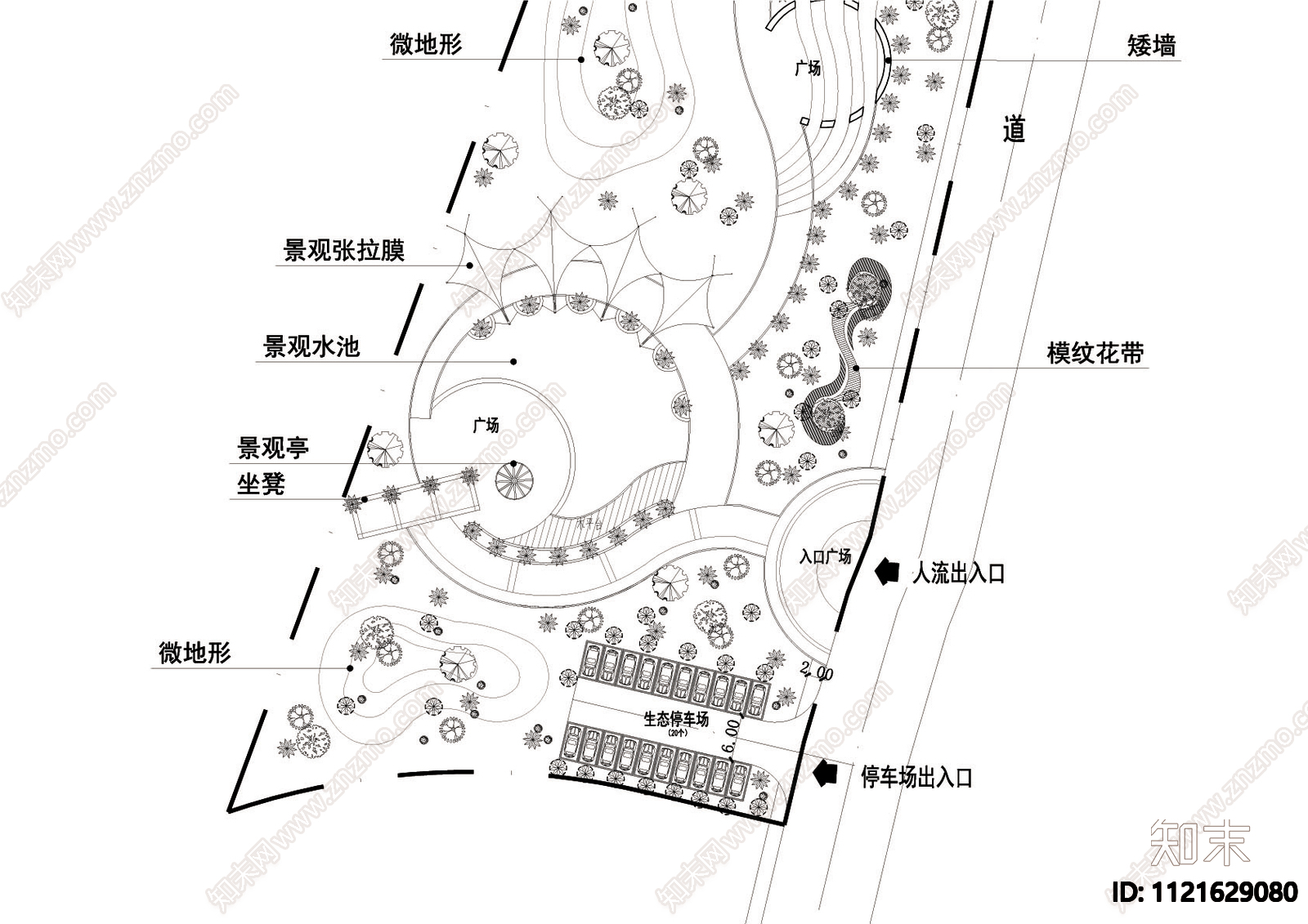 梅园景观平面图cad施工图下载【ID:1121629080】