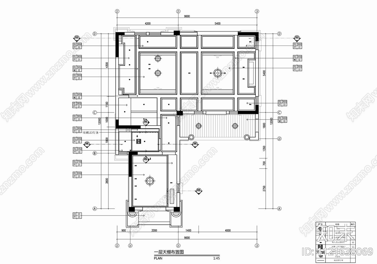 四层别墅建筑设计CAD施工图cad施工图下载【ID:1121638069】