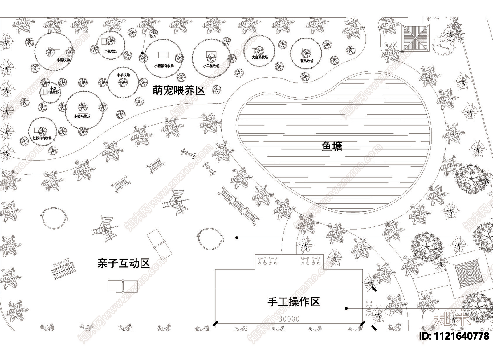 亲子农场规划平面图施工图下载【ID:1121640778】