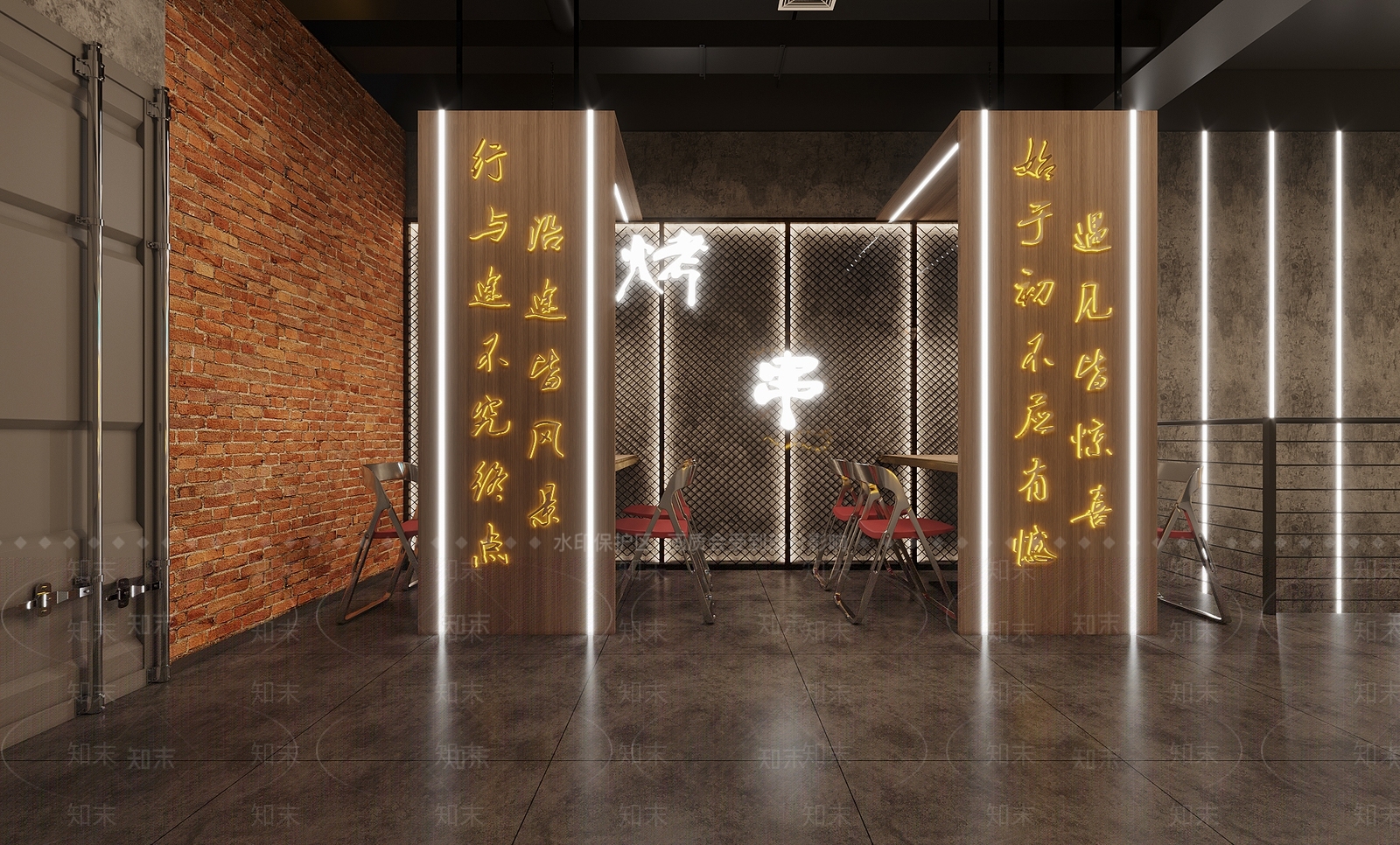 工业风烧烤店3D模型下载【ID:1121643671】