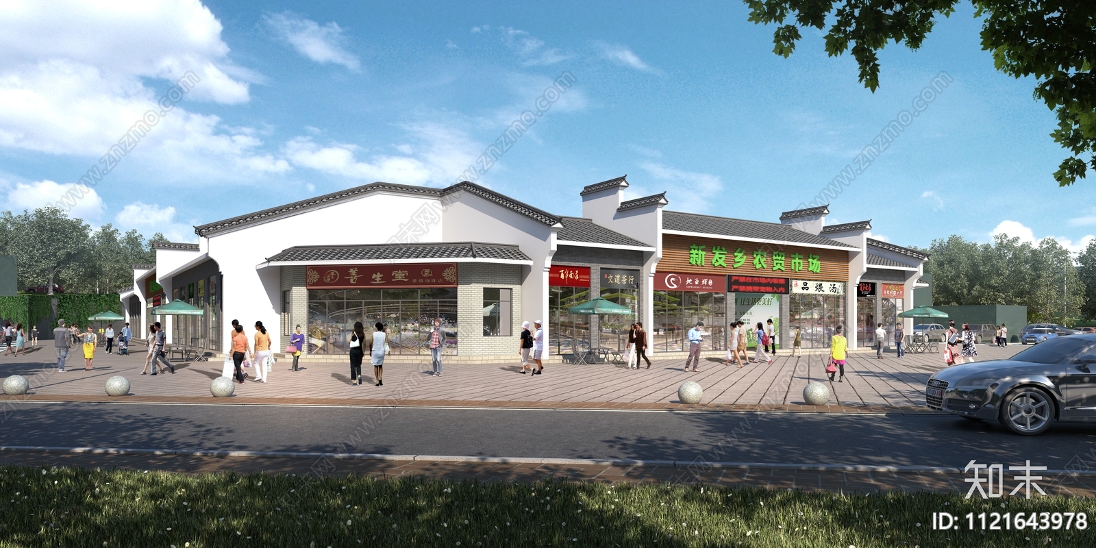 农贸市场建筑平面图施工图下载【ID:1121643978】