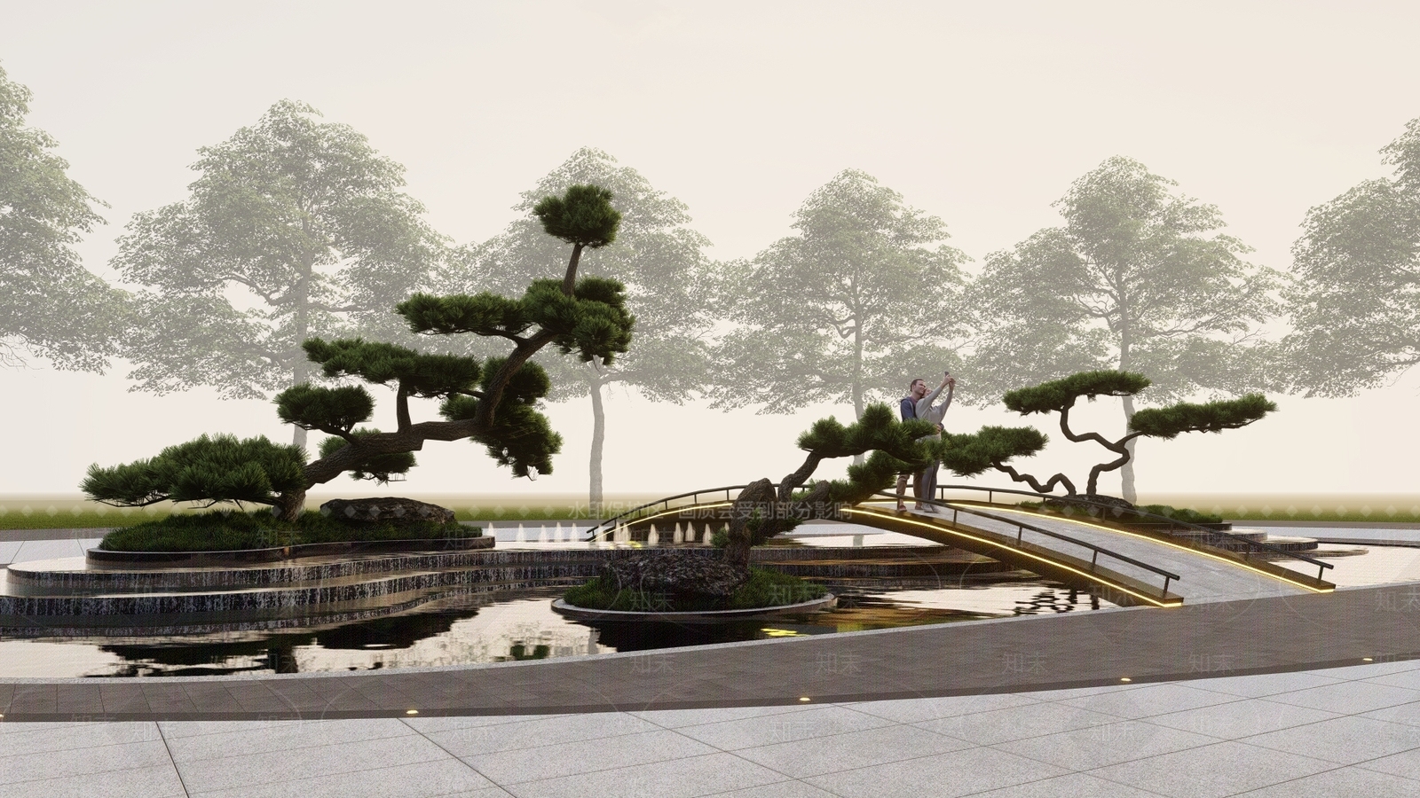 现代入口水景SU模型下载【ID:1121649525】