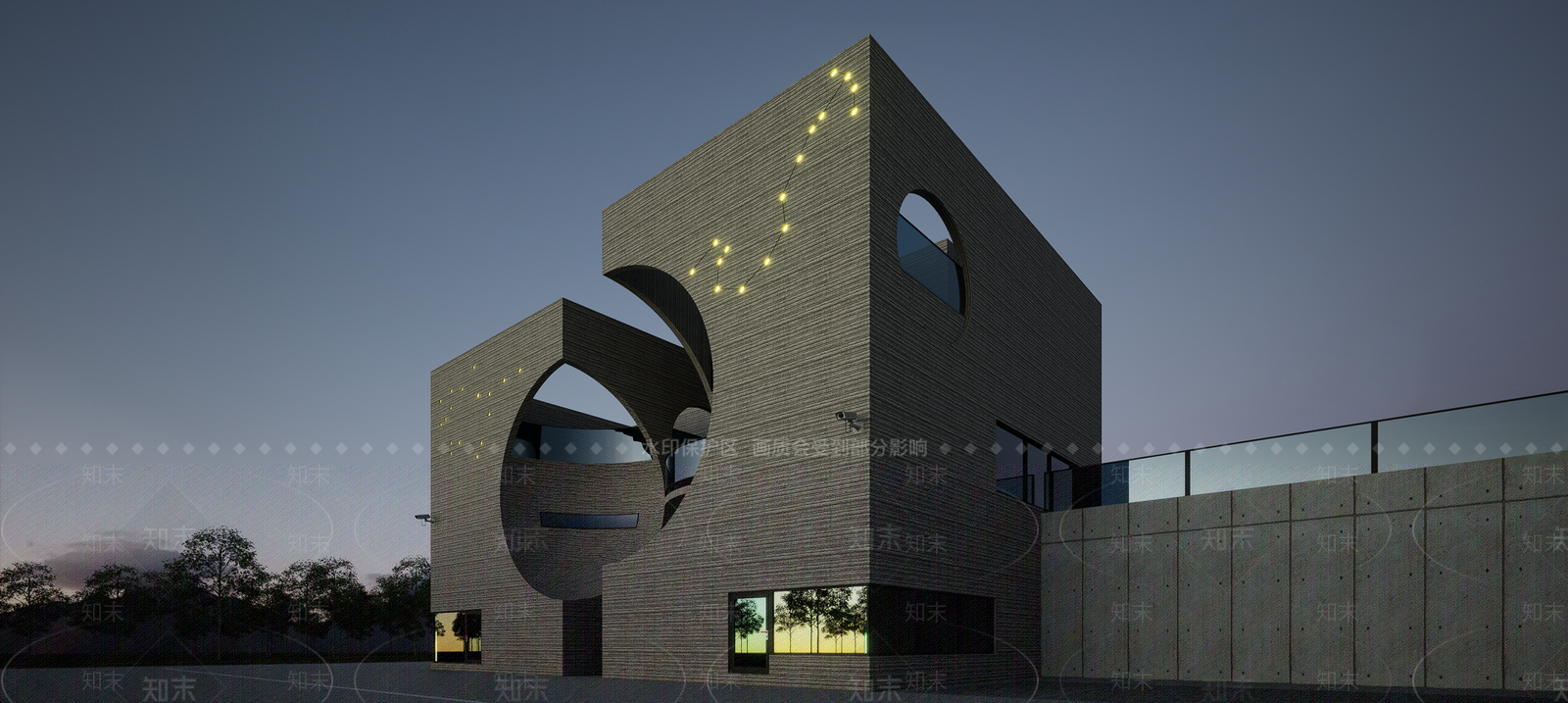 现代展览馆建筑SU模型下载【ID:1121658769】