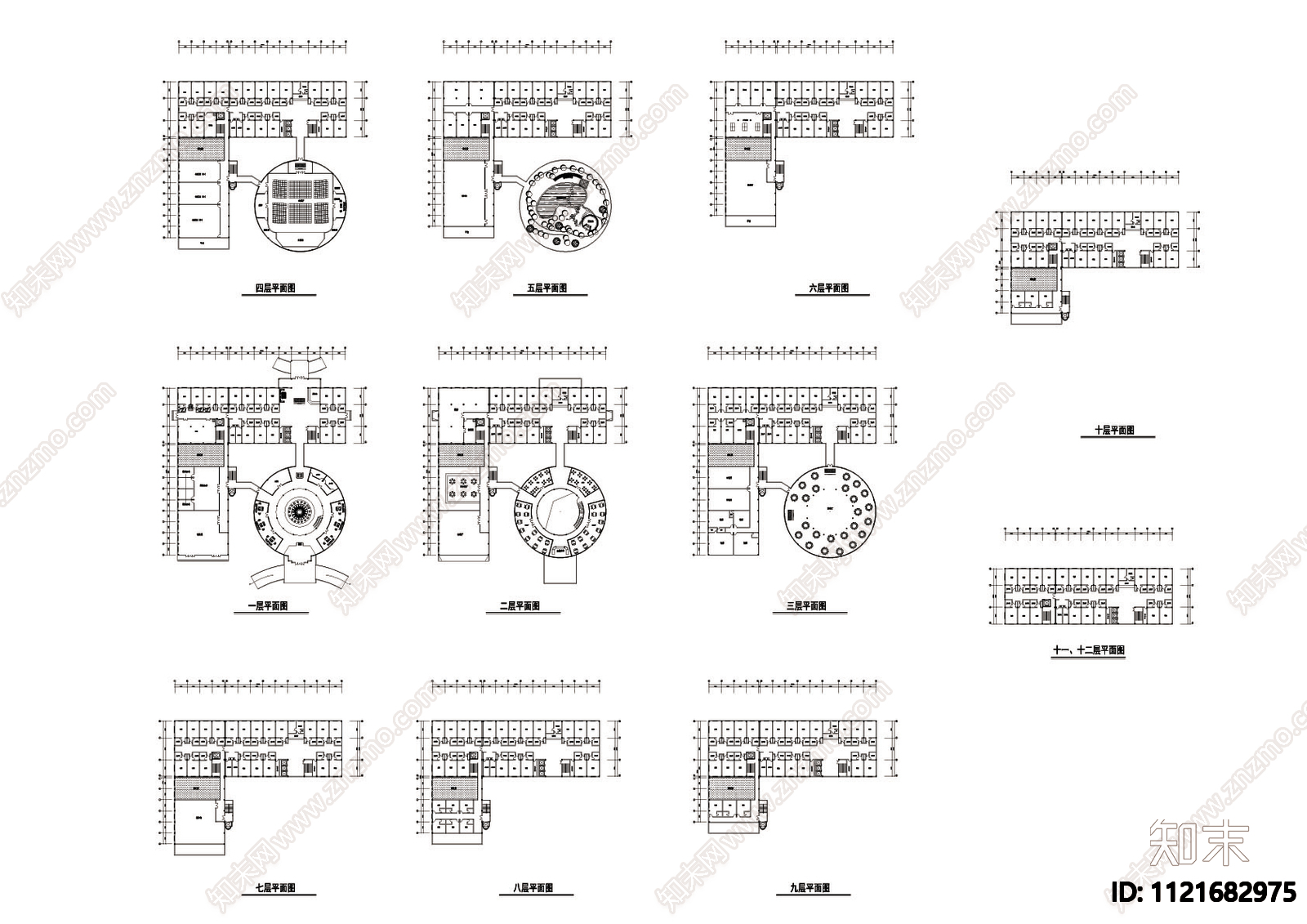 惠州酒店各层平面布置施工图下载【ID:1121682975】