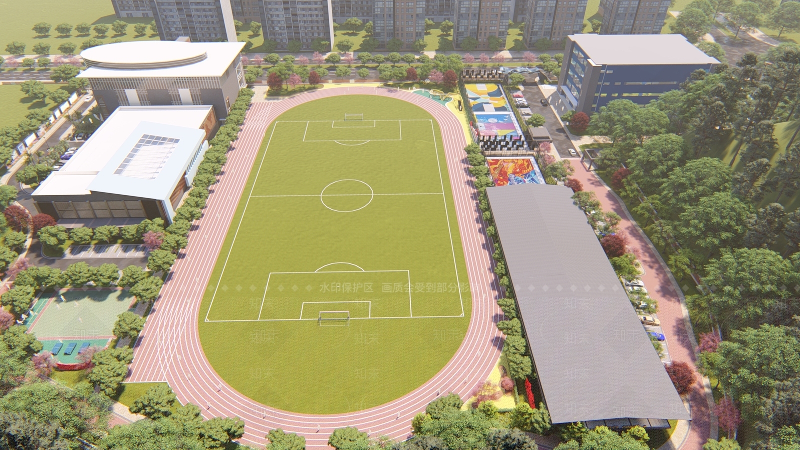 现代体育公园SU模型下载【ID:1121702580】