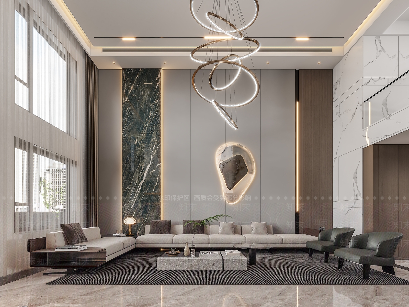 现代酒店餐厅3D模型下载【ID:1222024036】