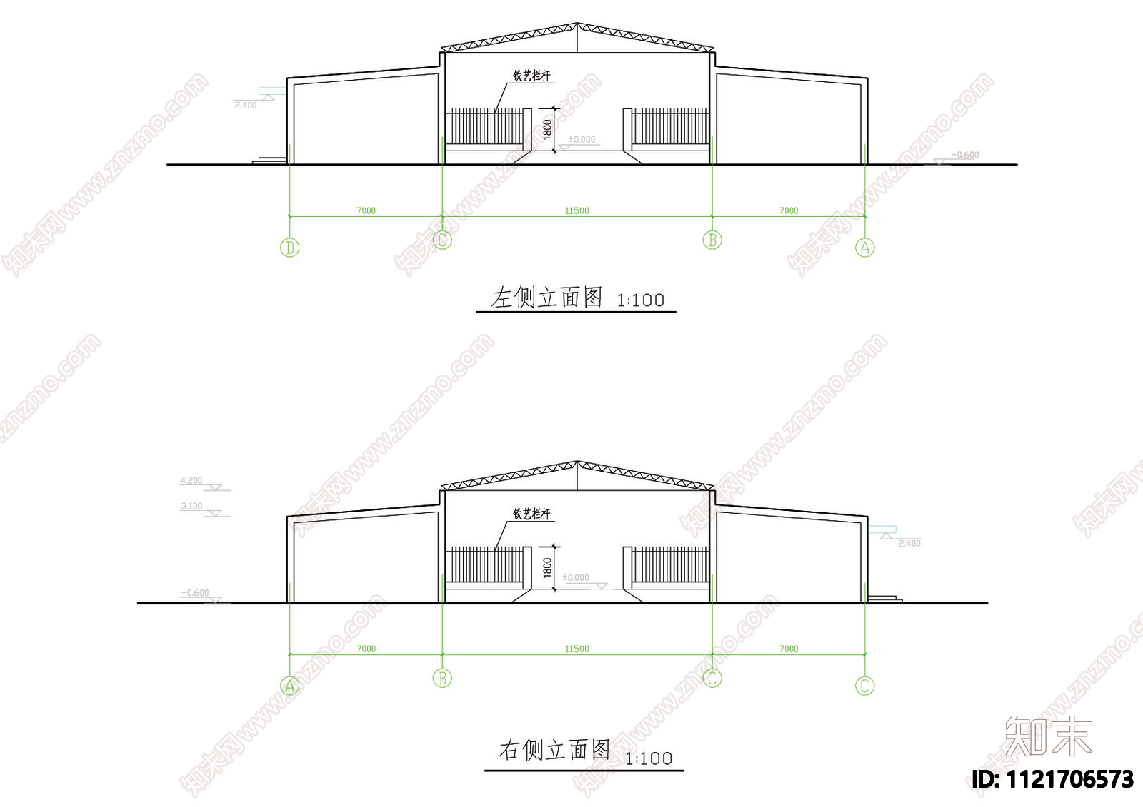 汽车库建筑结构CAD图cad施工图下载【ID:1121706573】