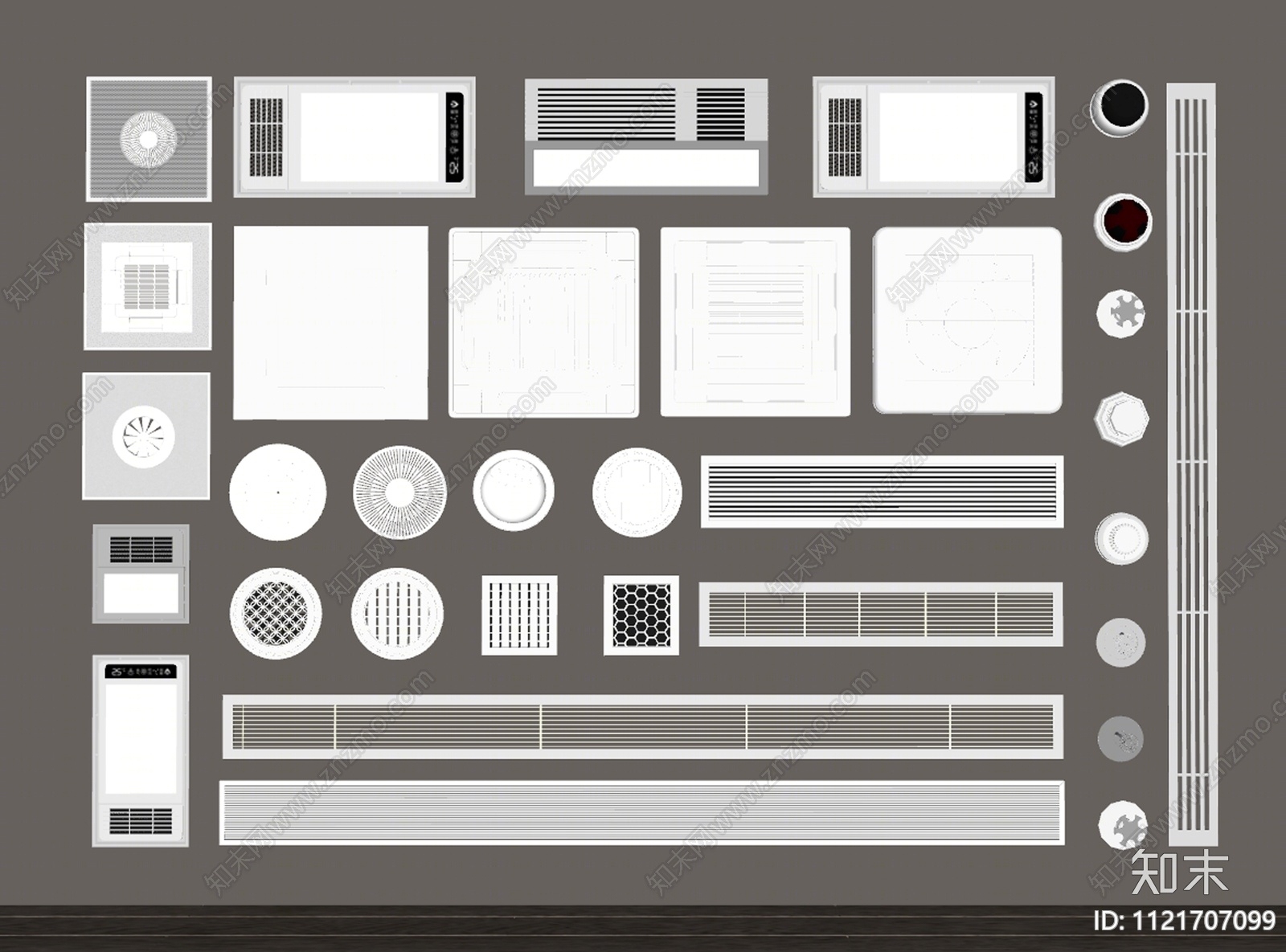 现代空调风口SU模型下载【ID:1121707099】