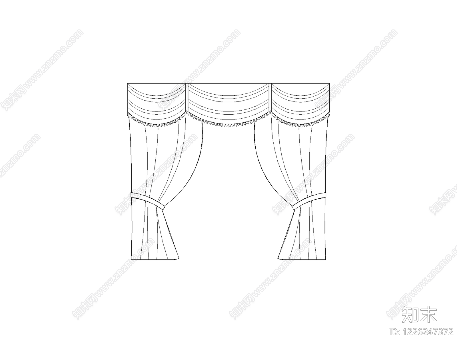 窗帘cad施工图下载【ID:1226247372】
