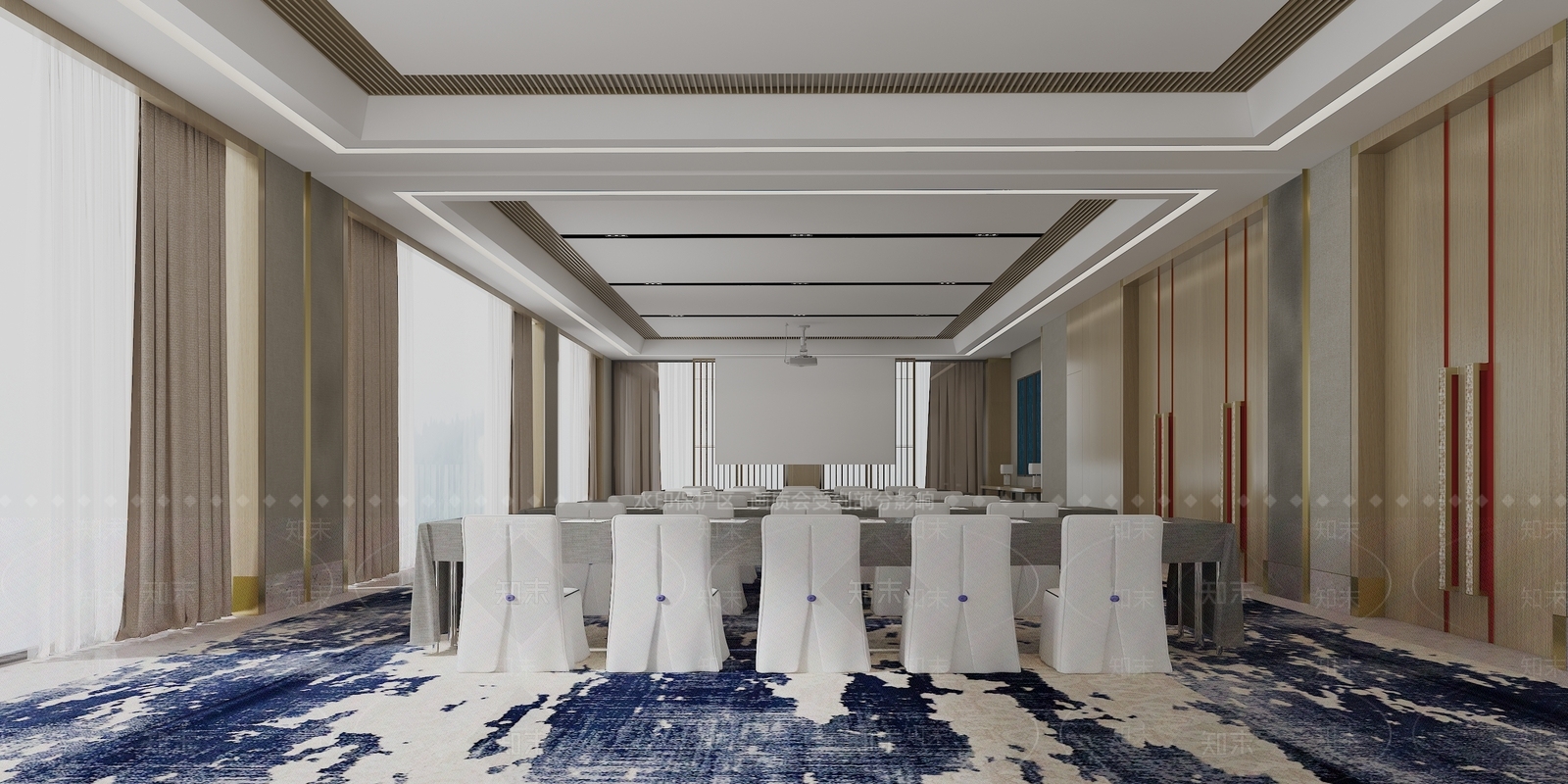 现代酒店会议室3D模型下载【ID:1121716685】