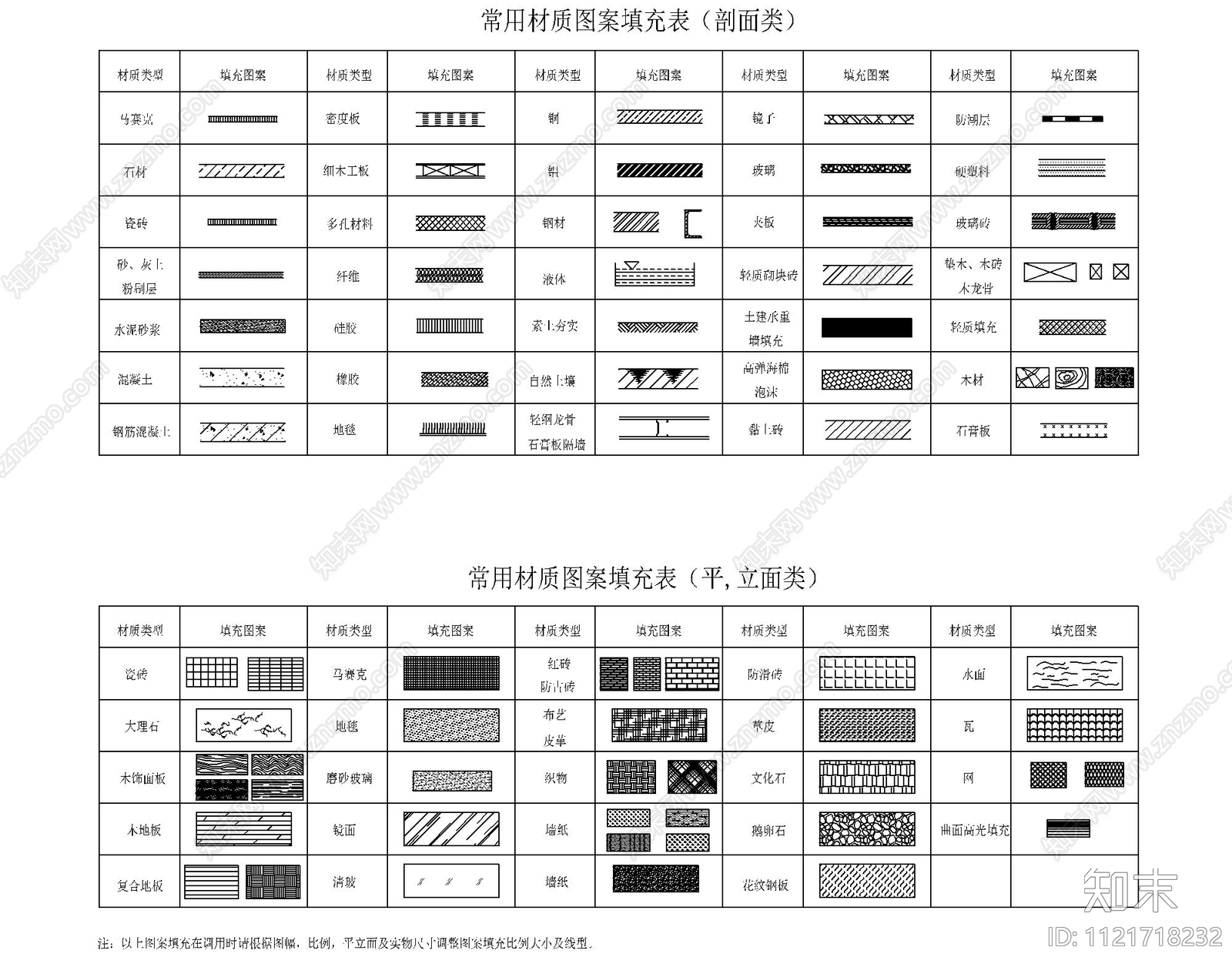精品CAD填充图案施工图下载【ID:1121718232】