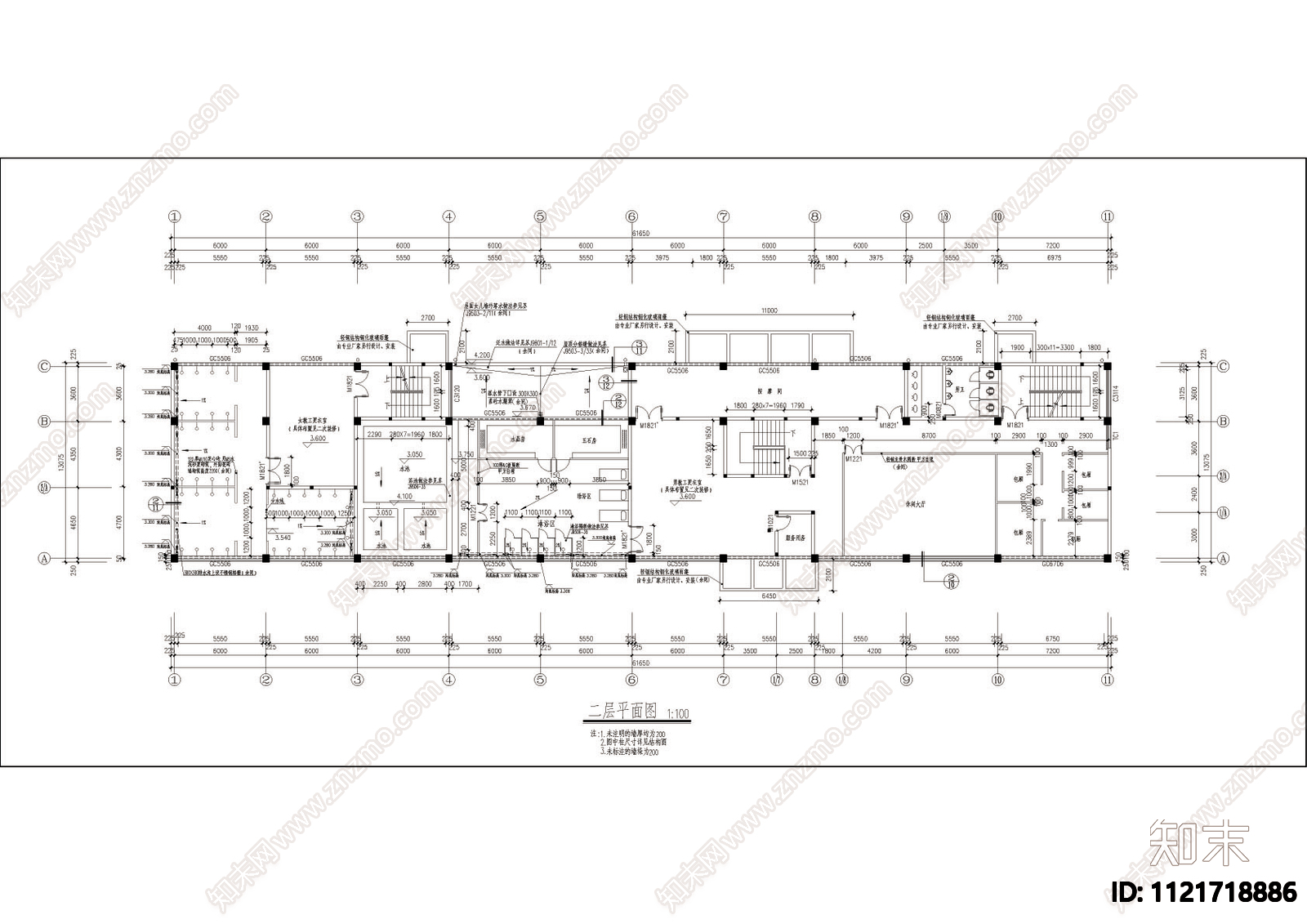 学校浴室建施图cad图施工图下载【ID:1121718886】