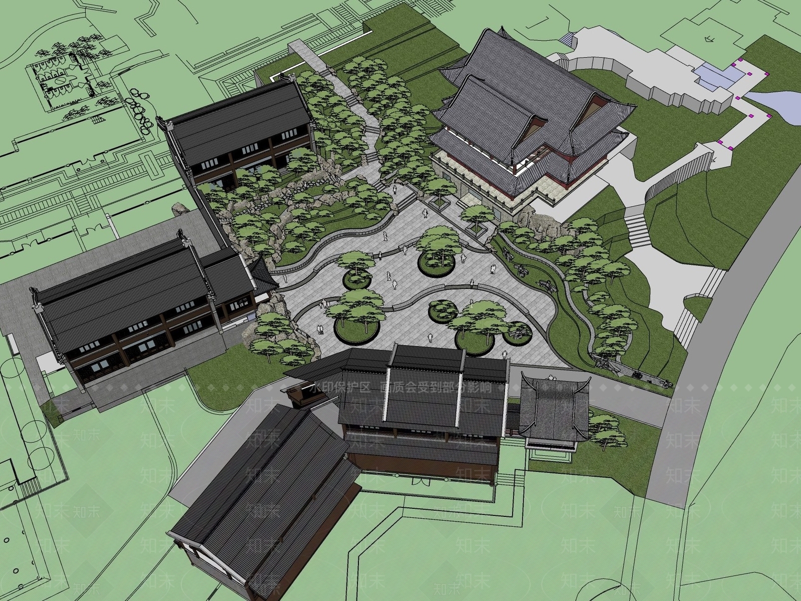 中式房屋阁楼SU模型下载【ID:1121719378】