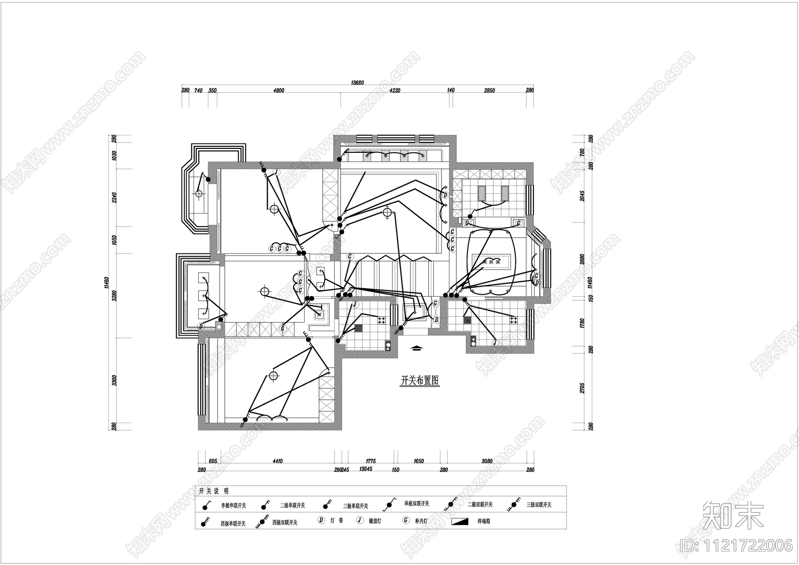 现代简约cad施工图下载【ID:1121722006】