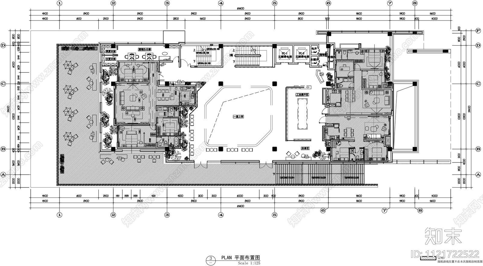 现代简约风售楼处cad施工图下载【ID:1121722522】