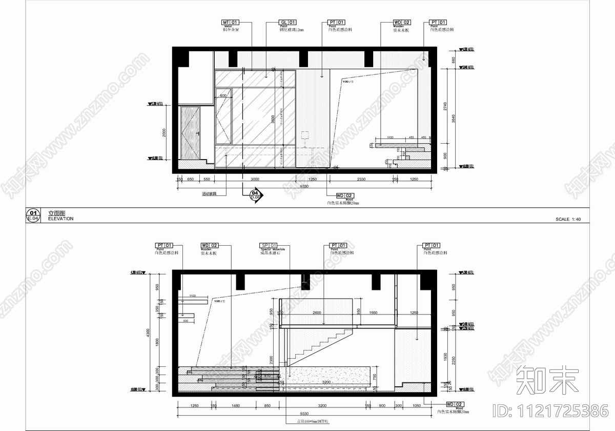 现代简约150㎡小咖啡馆cad施工图下载【ID:1121725386】