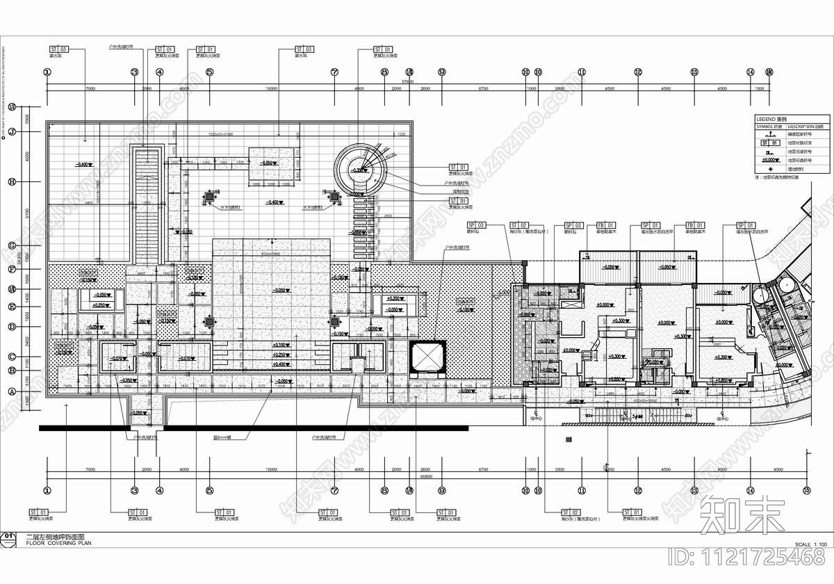 现代简约4000㎡民宿cad施工图下载【ID:1121725468】