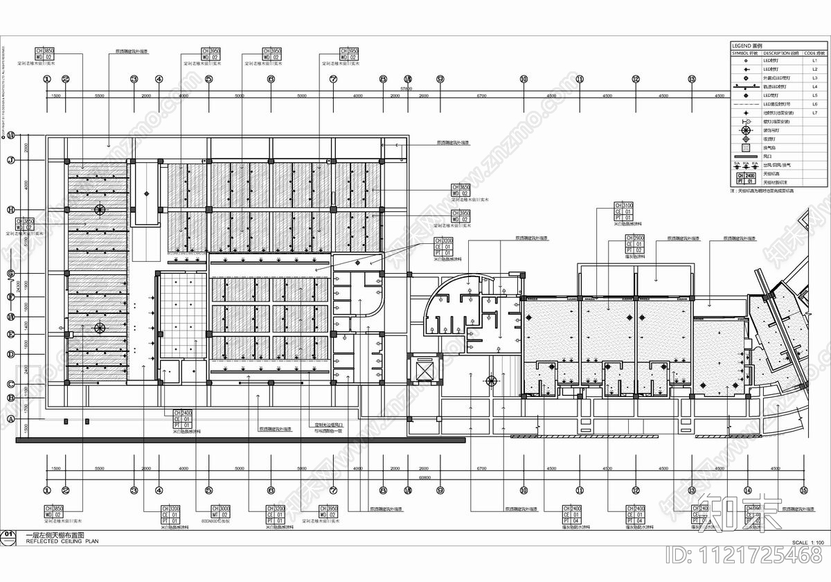 现代简约4000㎡民宿cad施工图下载【ID:1121725468】