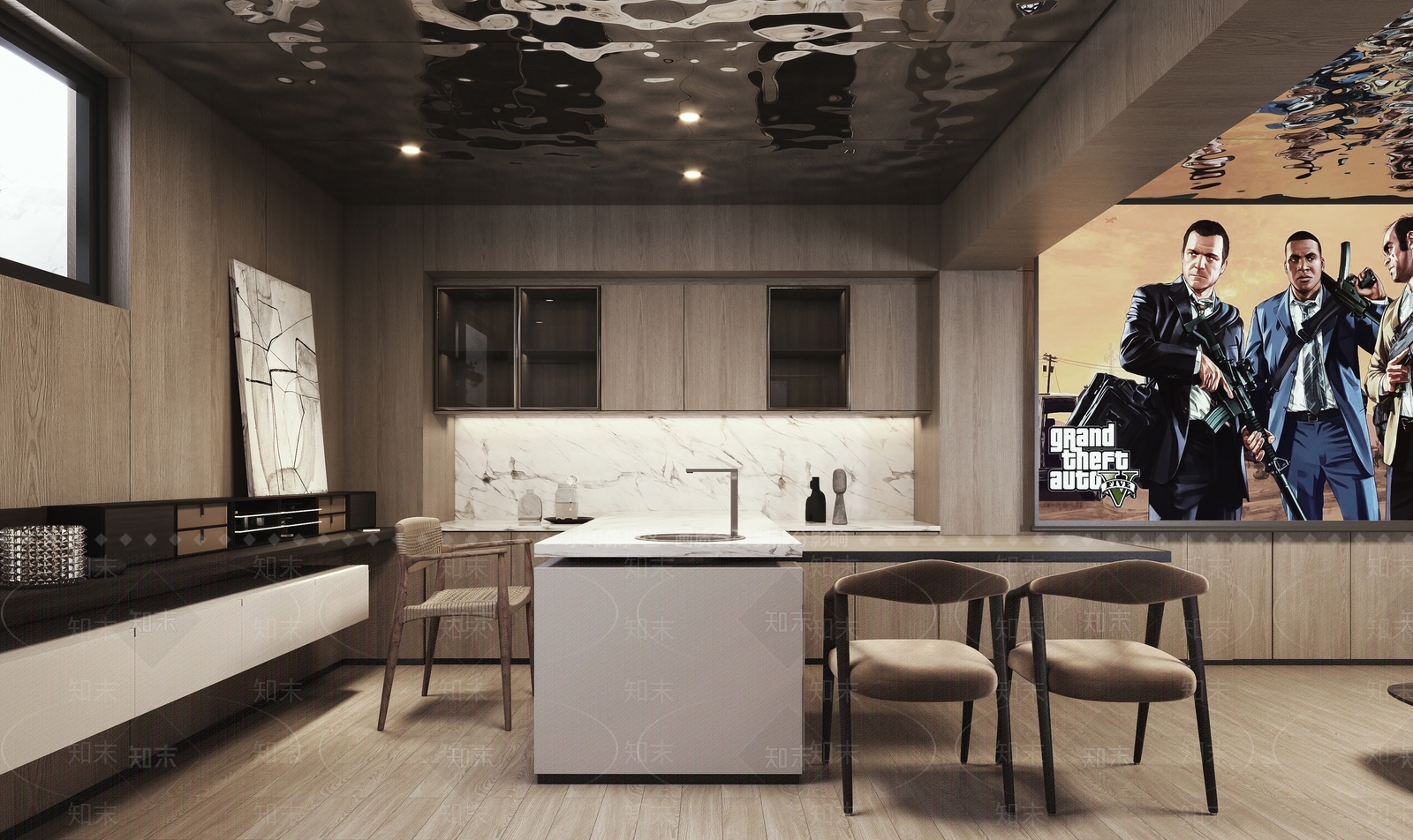 现代地下室影音室3D模型下载【ID:1121726814】