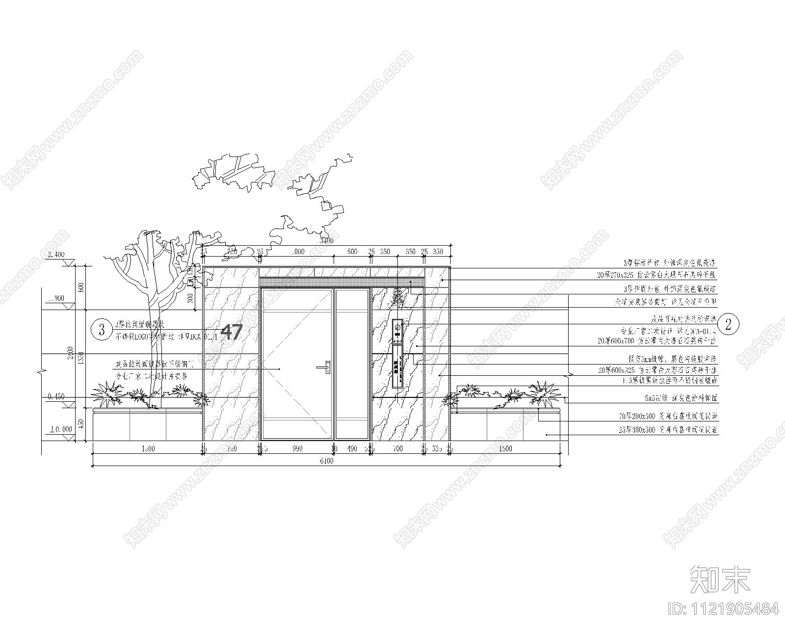 现代简约庭院门节点详图cad施工图下载【ID:1121905484】