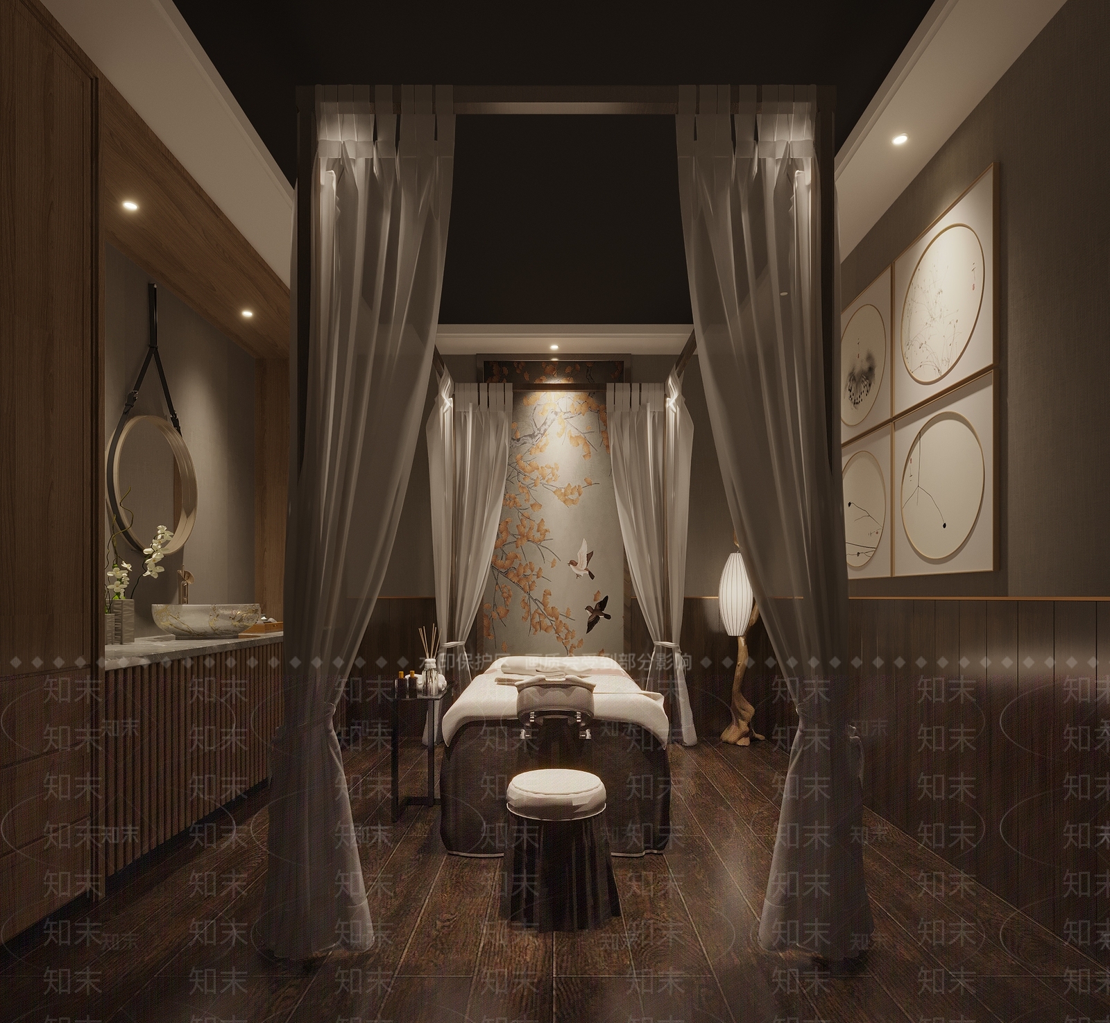 新中式SPA会所3D模型下载【ID:1121728032】