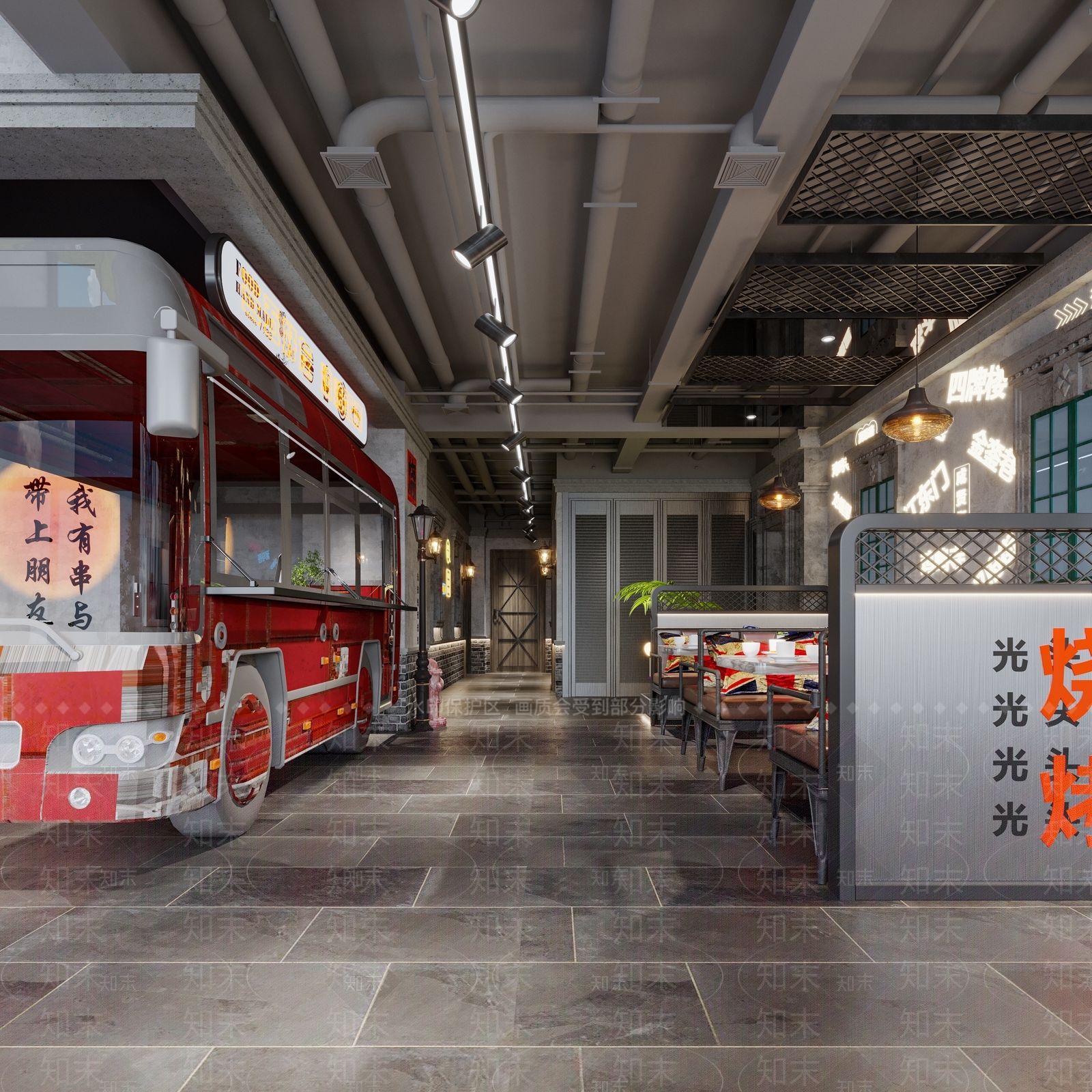 工业风烧烤店3D模型下载【ID:1121730942】