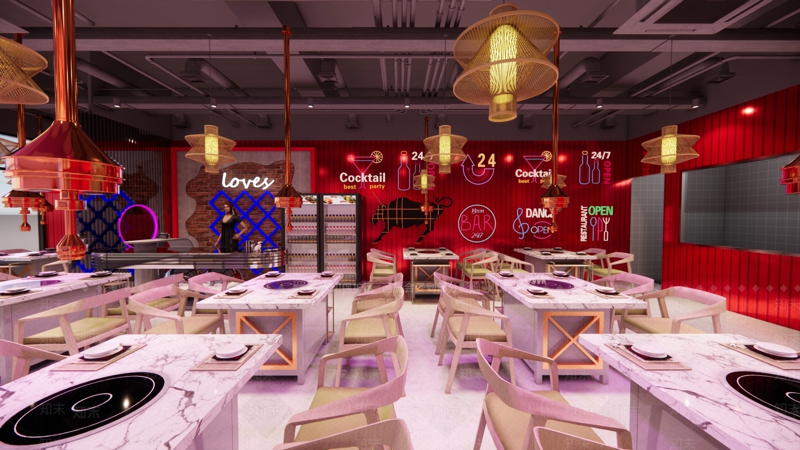 工业火锅店SU模型下载【ID:1121733360】