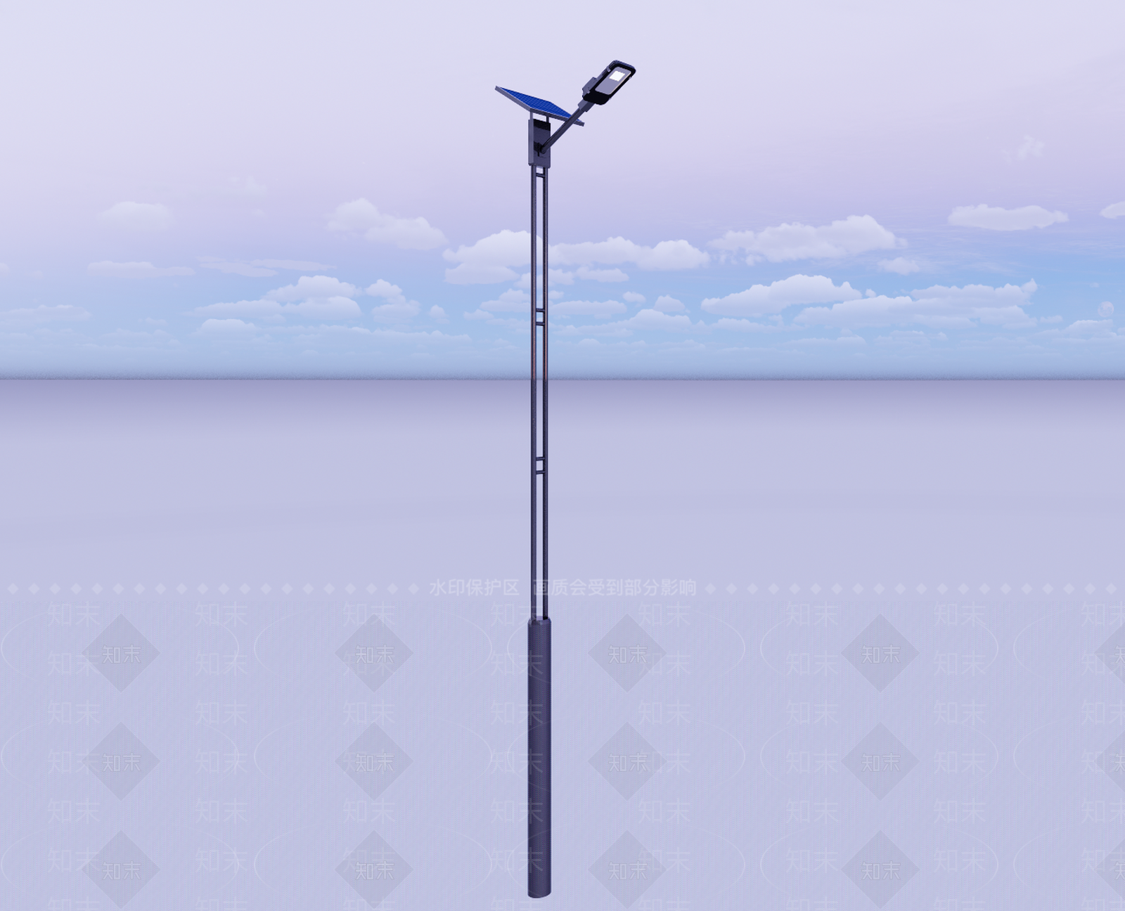 现代太阳能路灯SU模型下载【ID:1121748311】