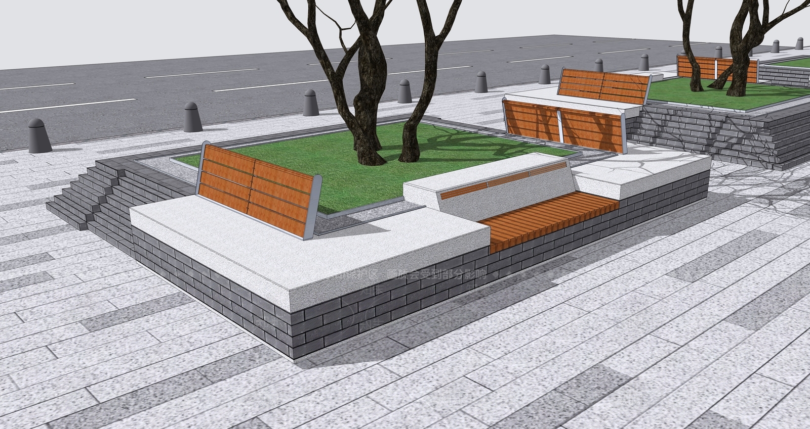 现代景观座椅SU模型下载【ID:1121767584】