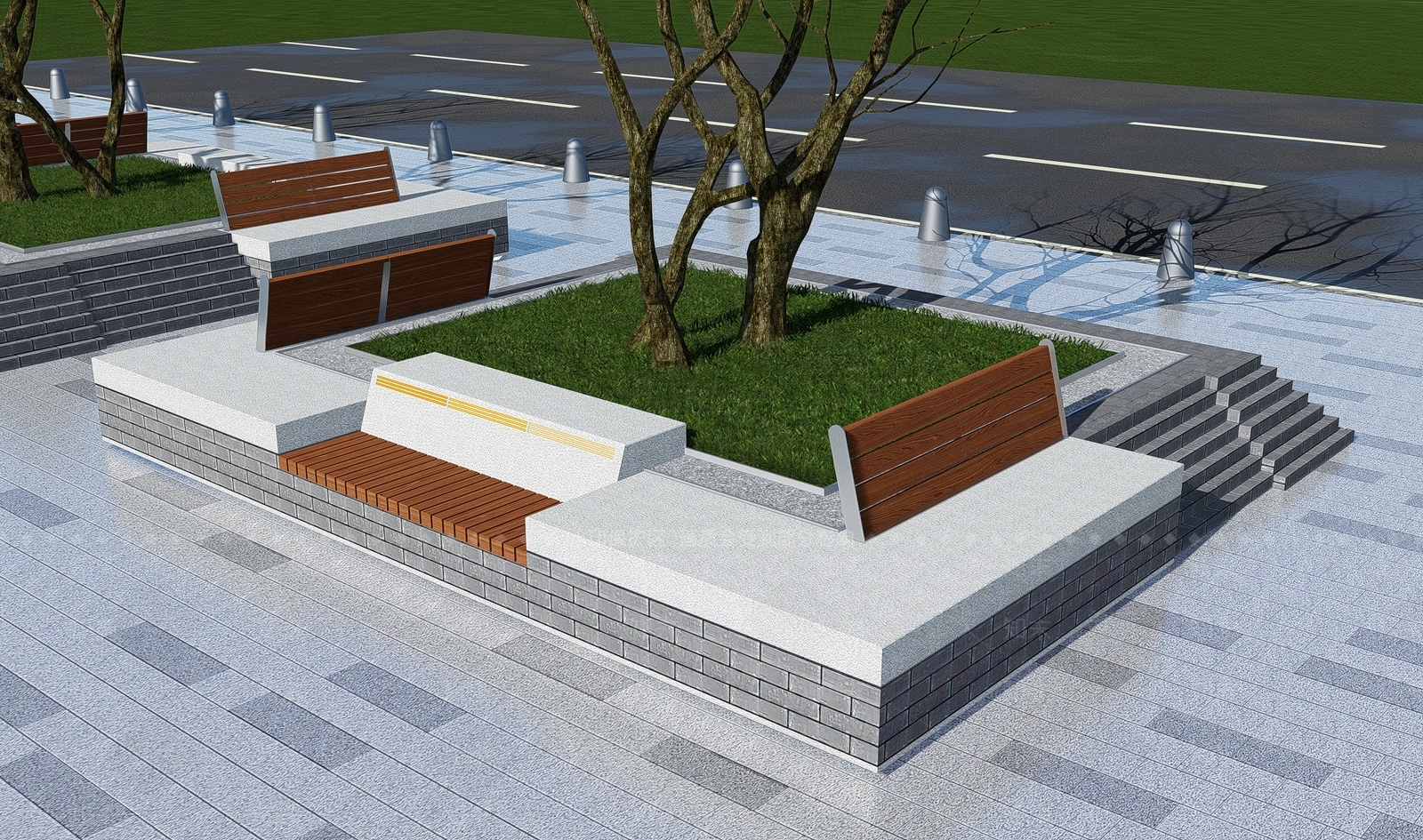 现代景观座椅SU模型下载【ID:1121767584】