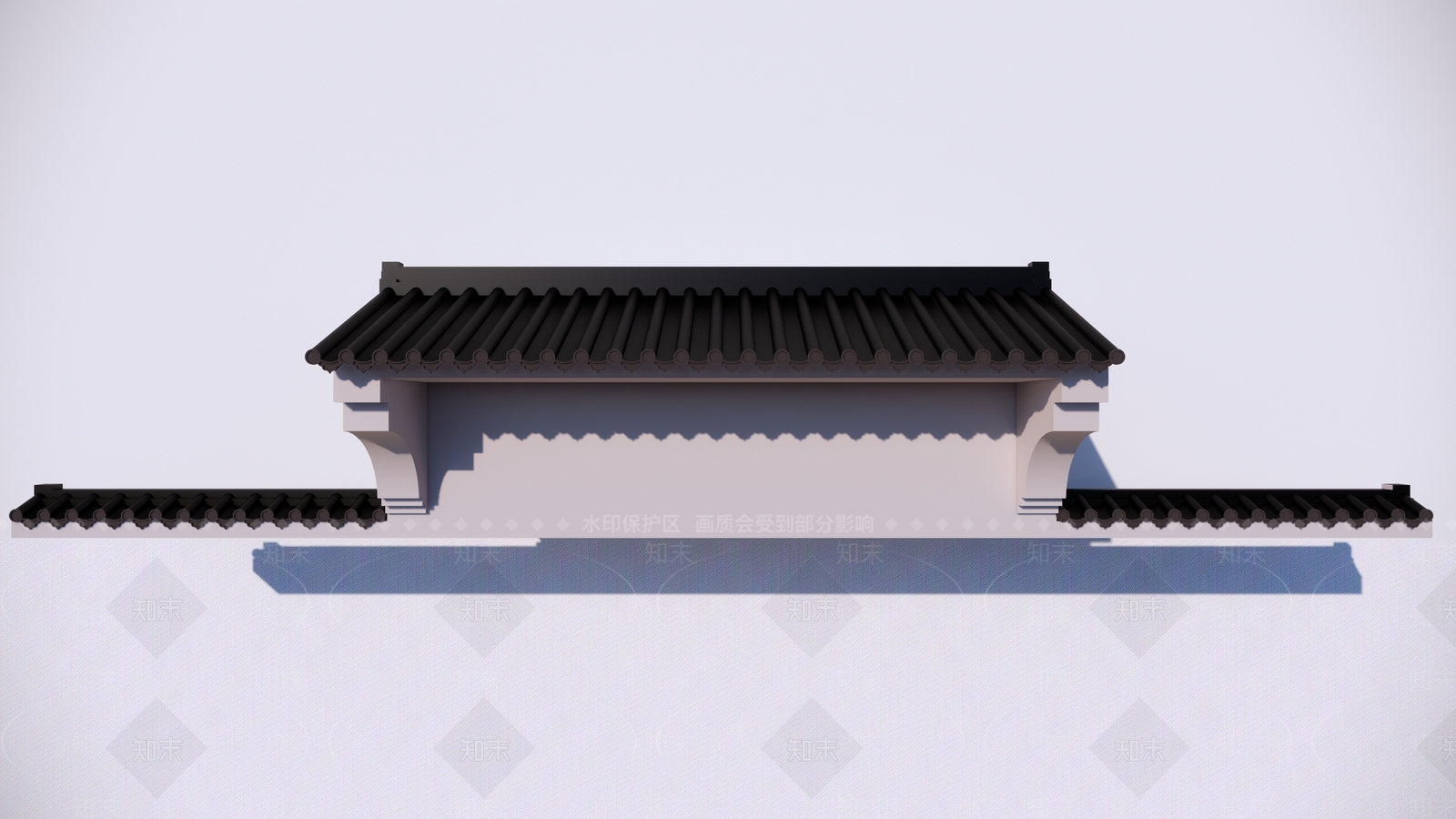 中式檐线SU模型下载【ID:1121768993】_知末su模型网