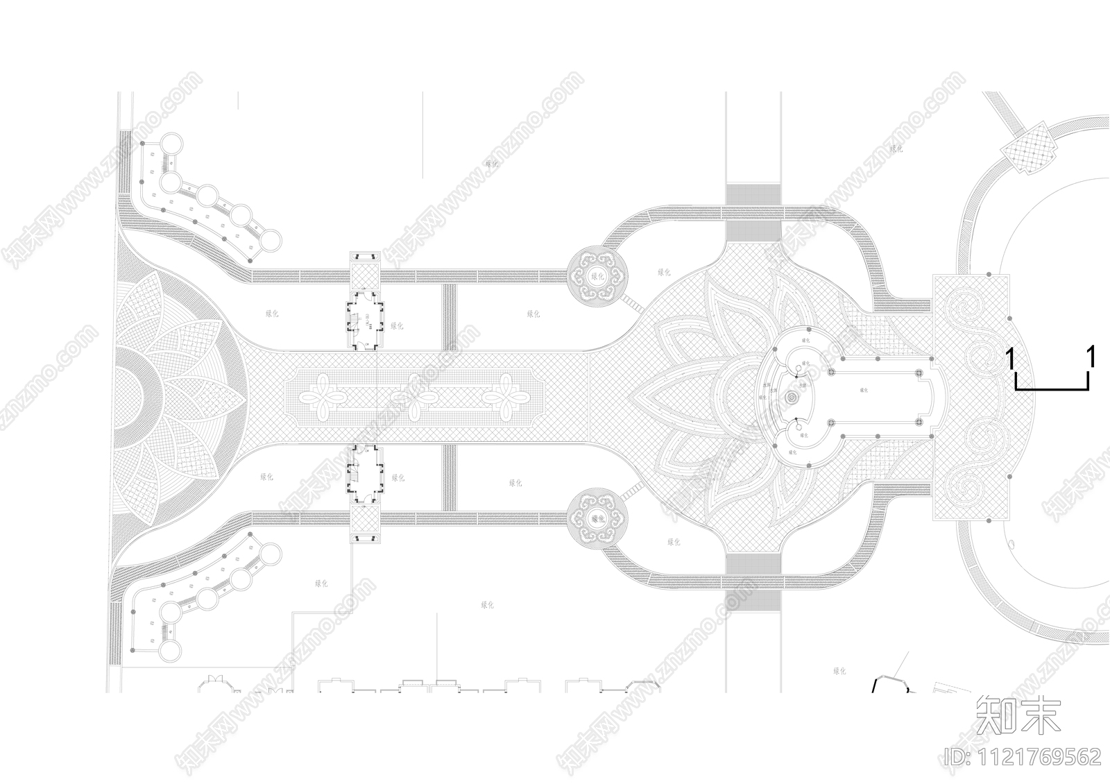 欧式居住区景观铺装平面图cad施工图下载【ID:1121769562】