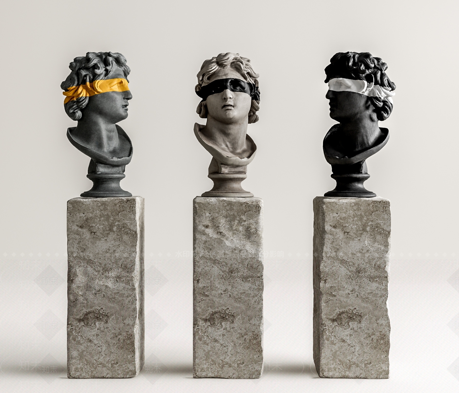 现代人像雕塑摆件SU模型下载【ID:1121771443】