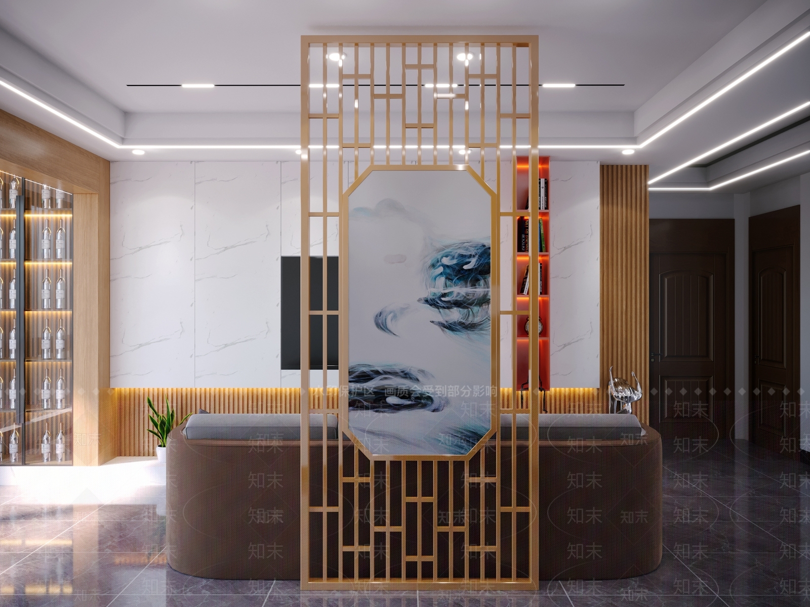 新中式屏风隔断3D模型下载【ID:1121782325】