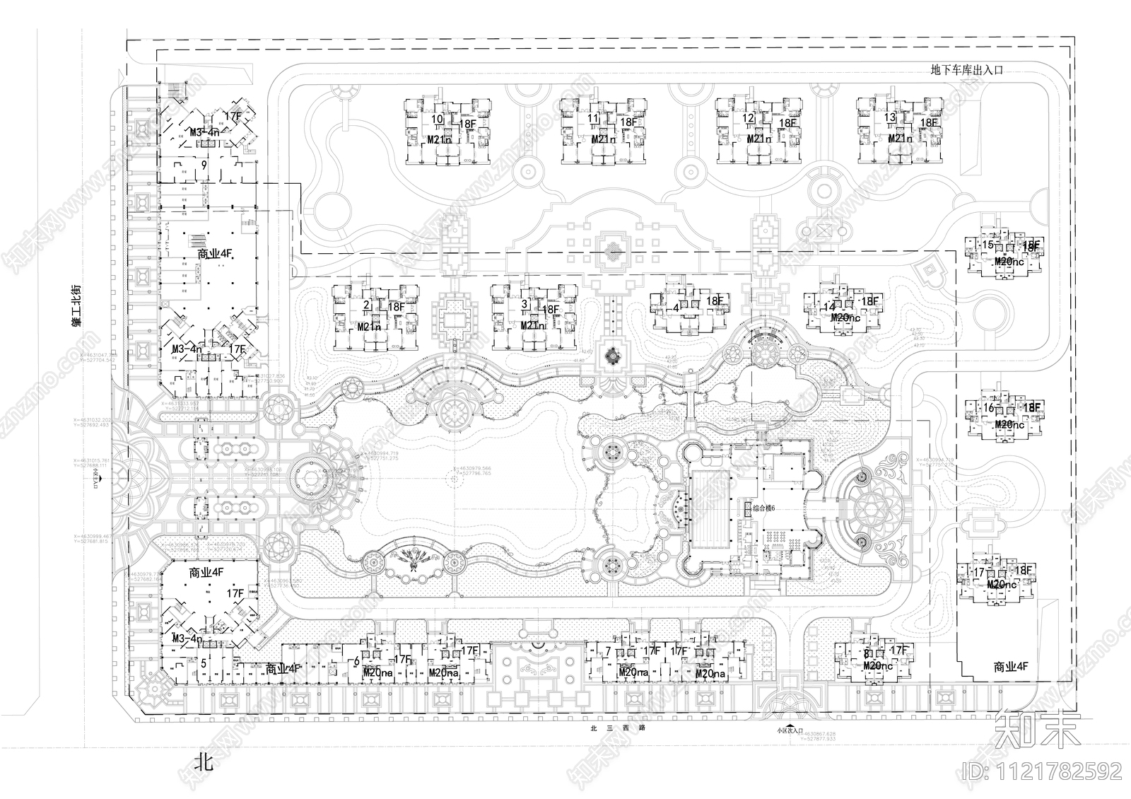 欧式居住区景观平面图施工图下载【ID:1121782592】