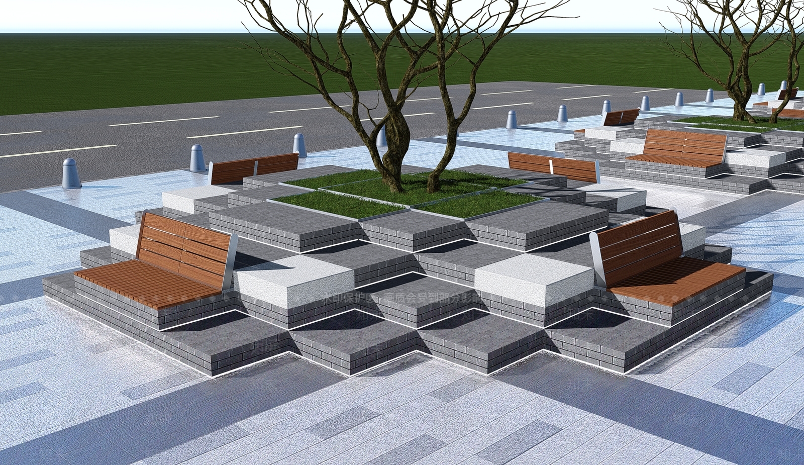 现代景观座椅SU模型下载【ID:1121793483】